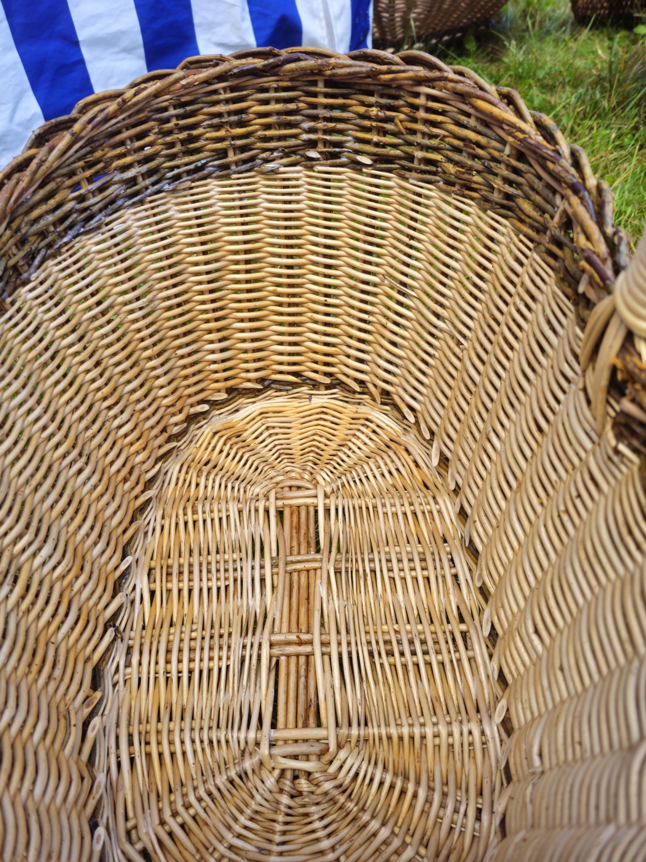 Wicker Oval Basket with Rustic Dark Rim