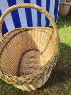 Large Oval Wicker Basket with Rustic Finish