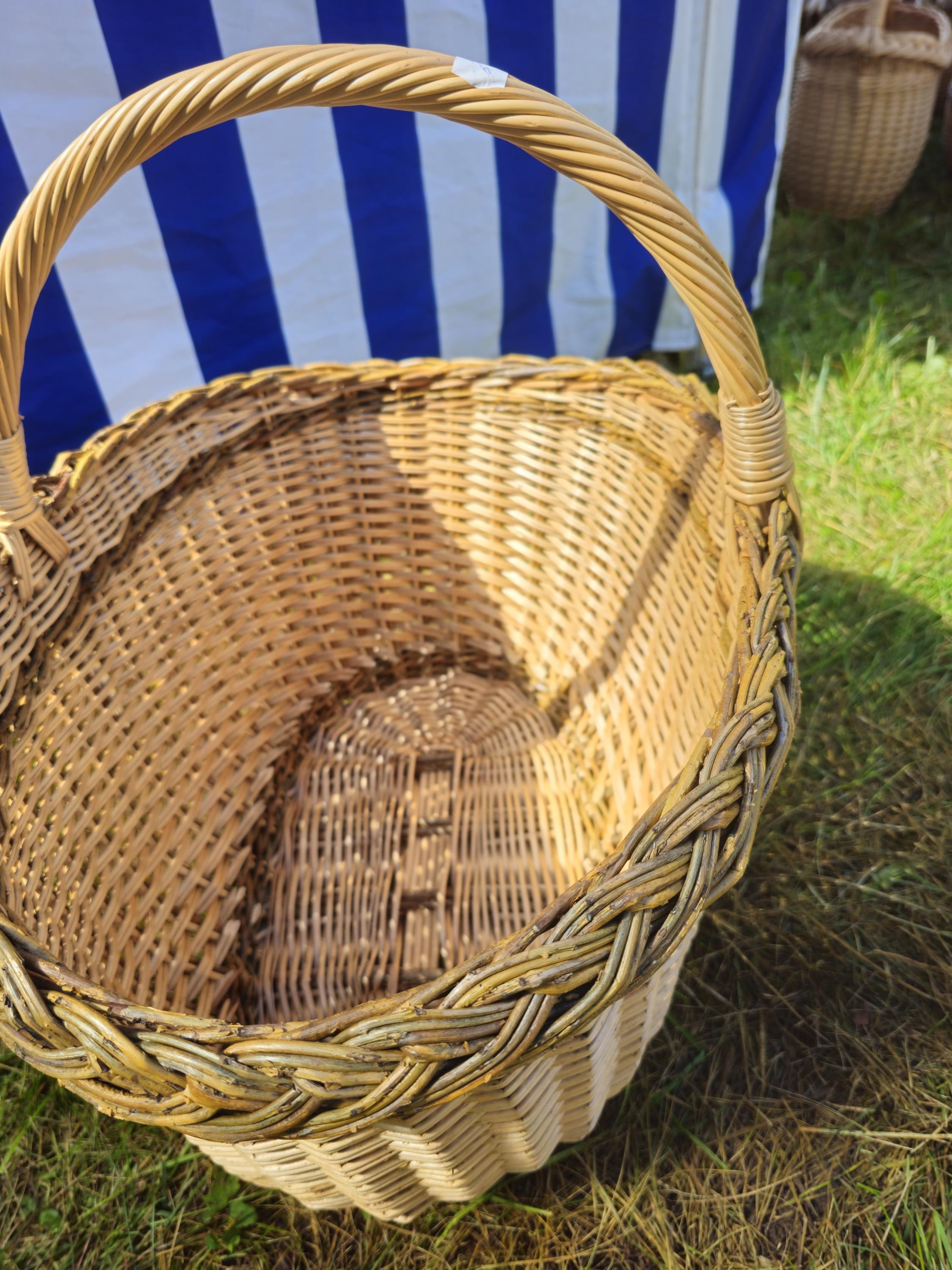 Large Oval Wicker Basket with Rustic Finish