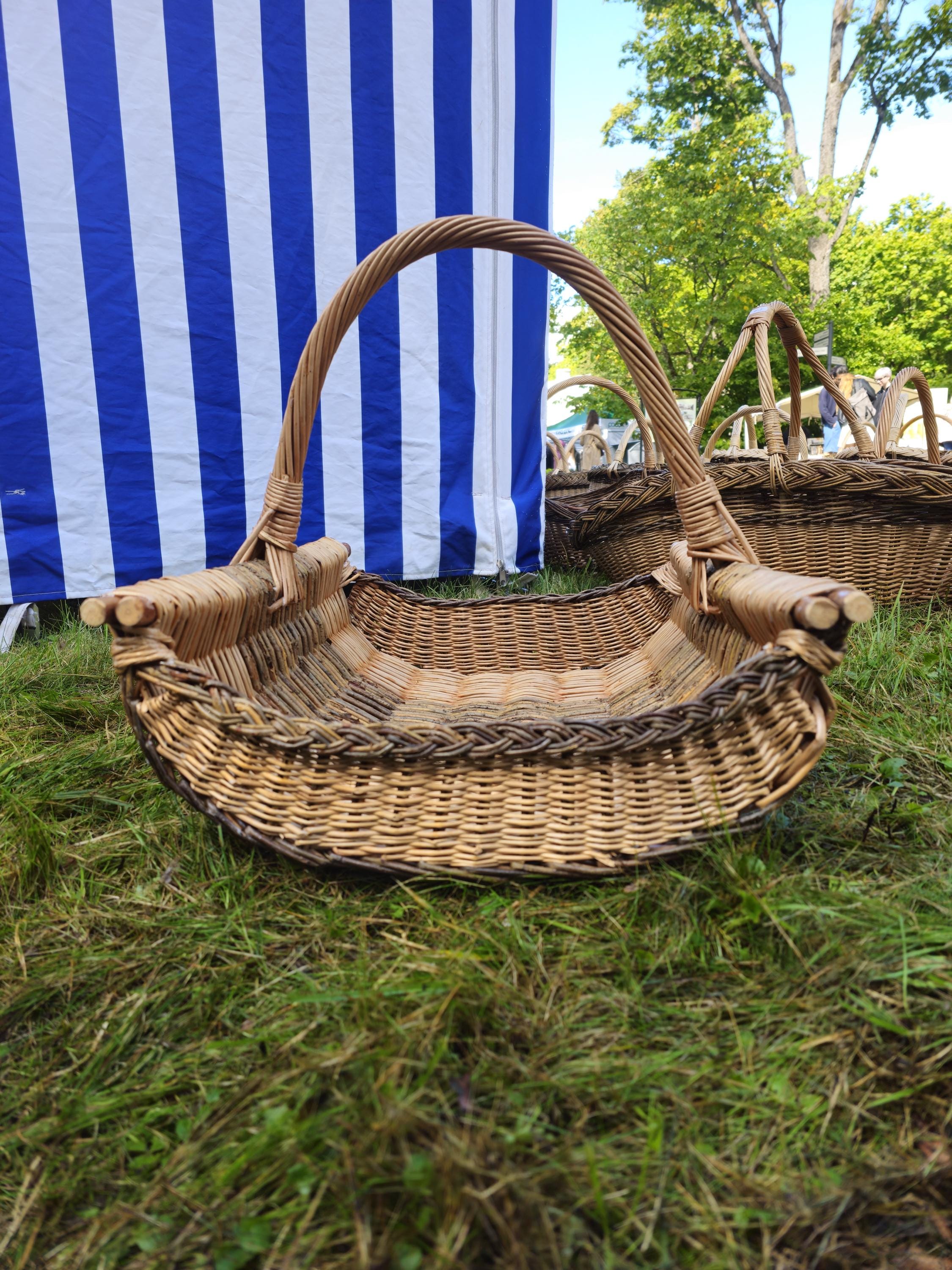 Extra-Large Rustic Wicker Harvest Basket