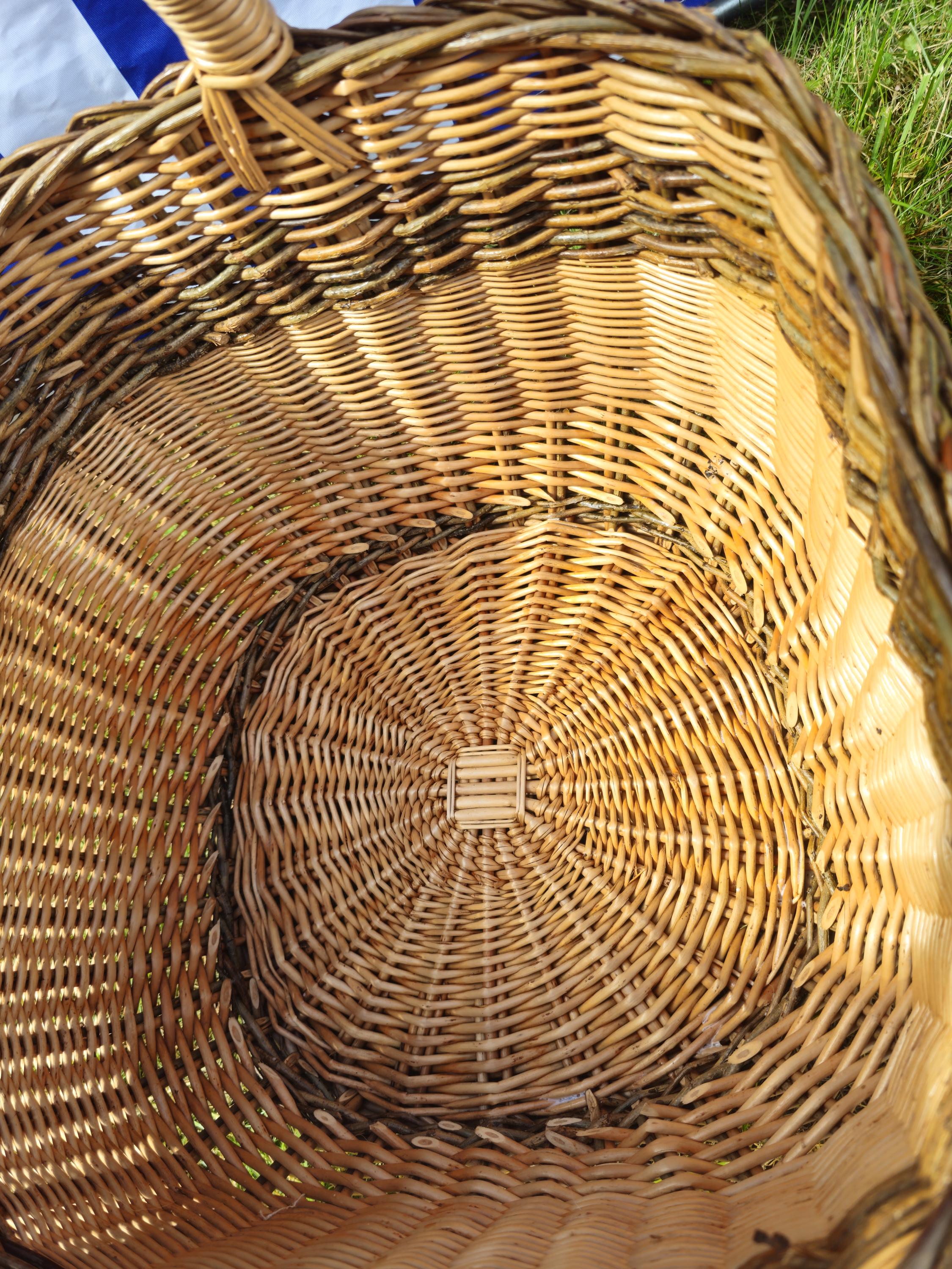Wicker Mushroom Basket with Braided Rim