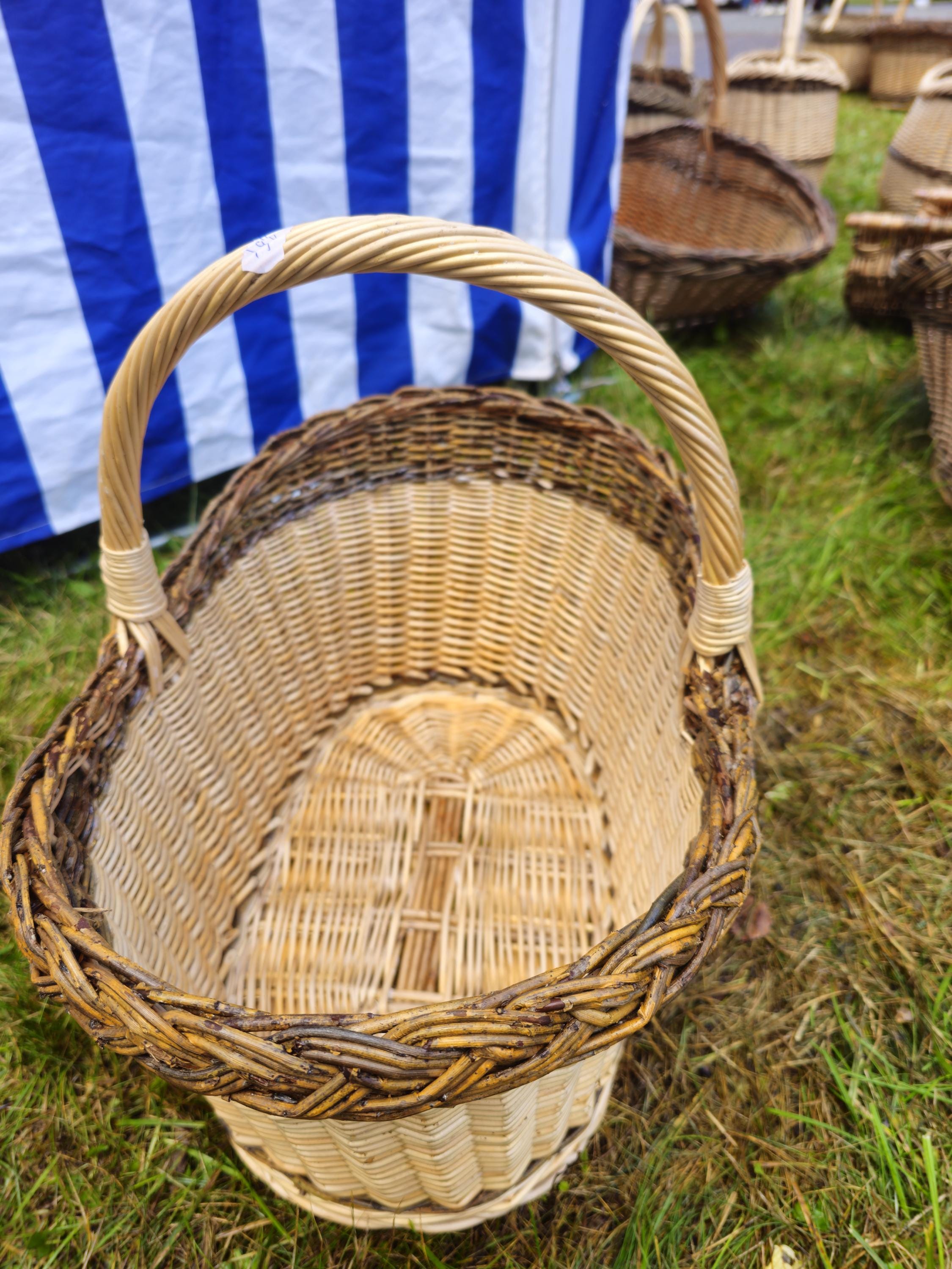 Wicker Oval Basket with Rustic Dark Rim