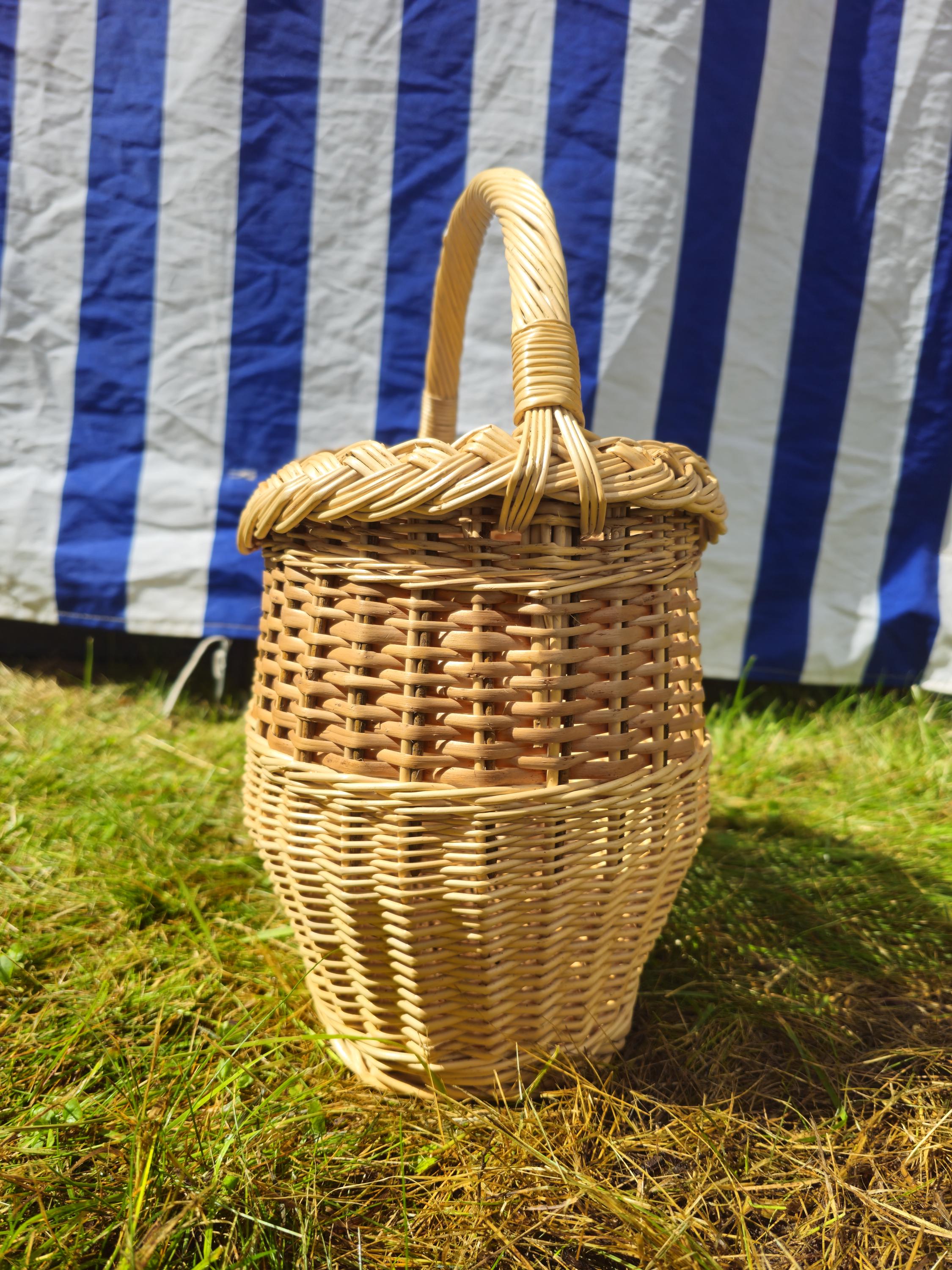 Wicker Basket with Braided Rim