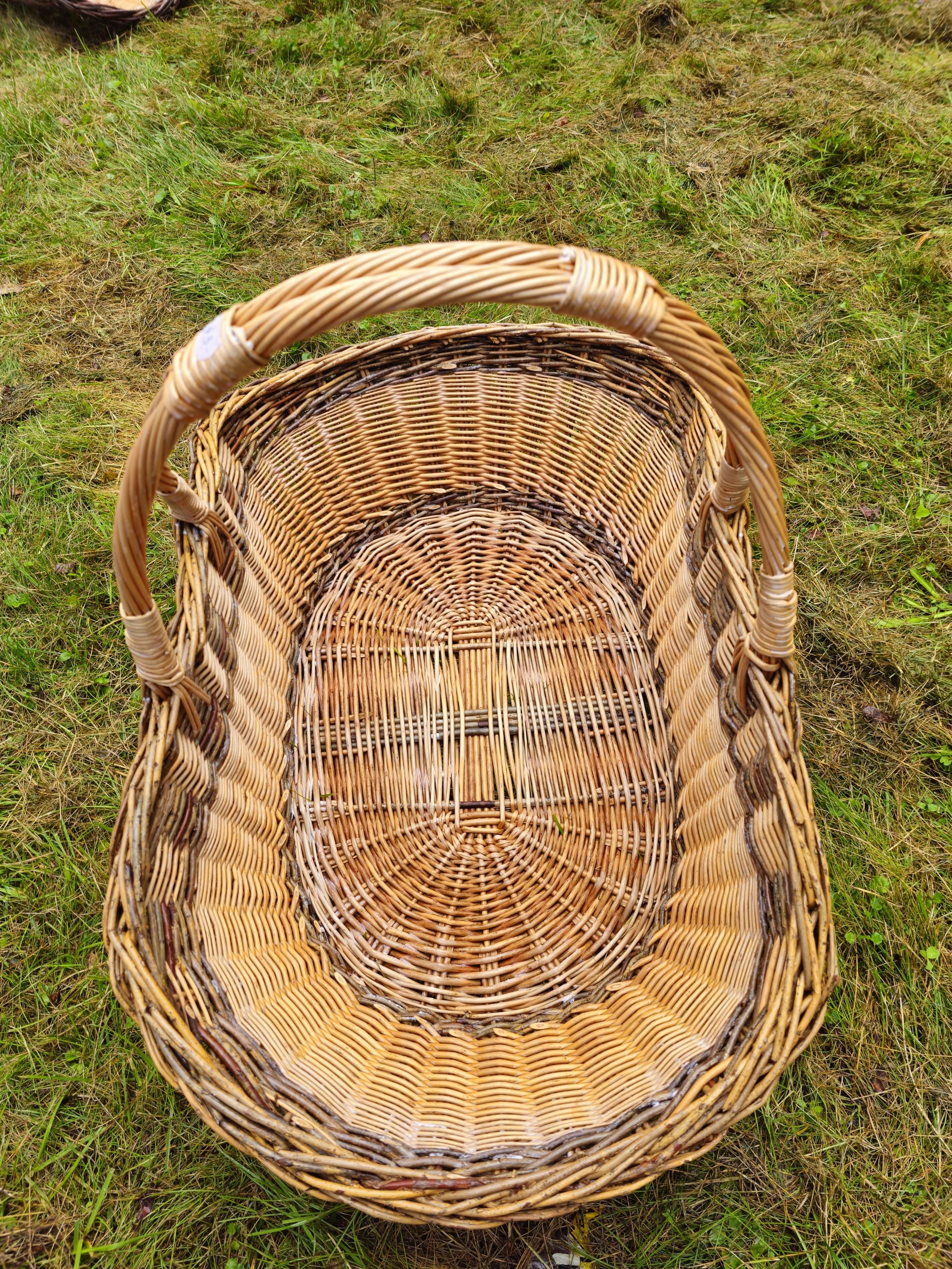 Extra Large Rustic Wicker Basket with Braided Rim