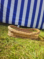 Wicker Serving Tray with Wooden Base
