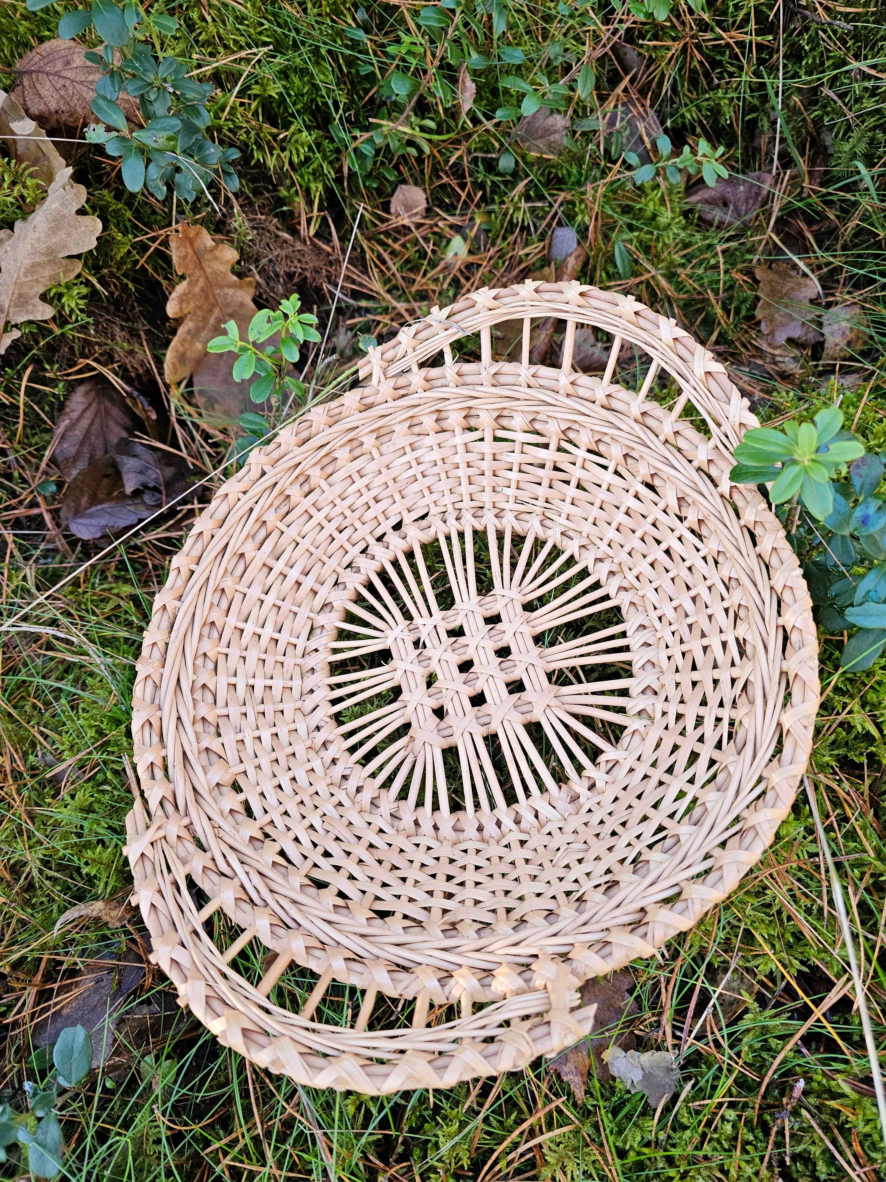 Lace-Weave Willow Tray in # — handmade wicker tray