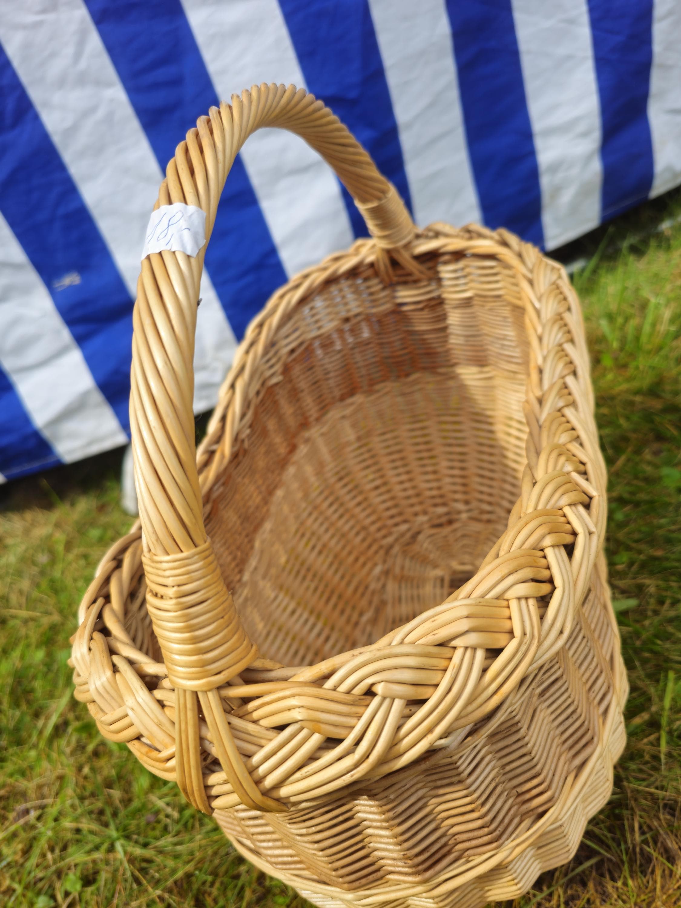 Wicker Oval Basket with Braided Rim