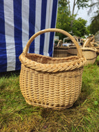 Wicker Basket with Braided Rim