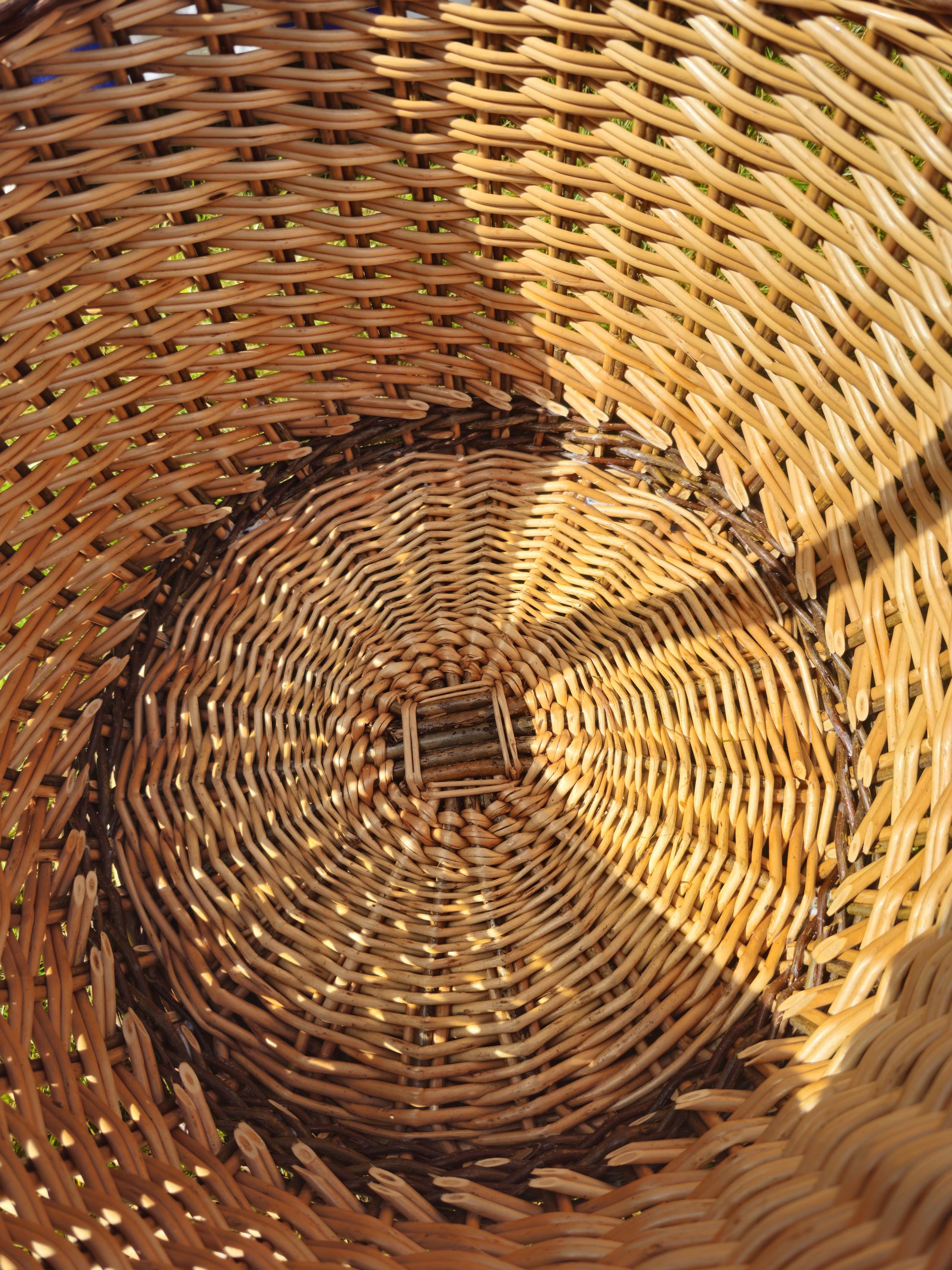 Oval Wicker Mushroom Basket with Braided Rim