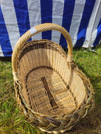 Wicker Foraging Basket with Natural Braided Rim