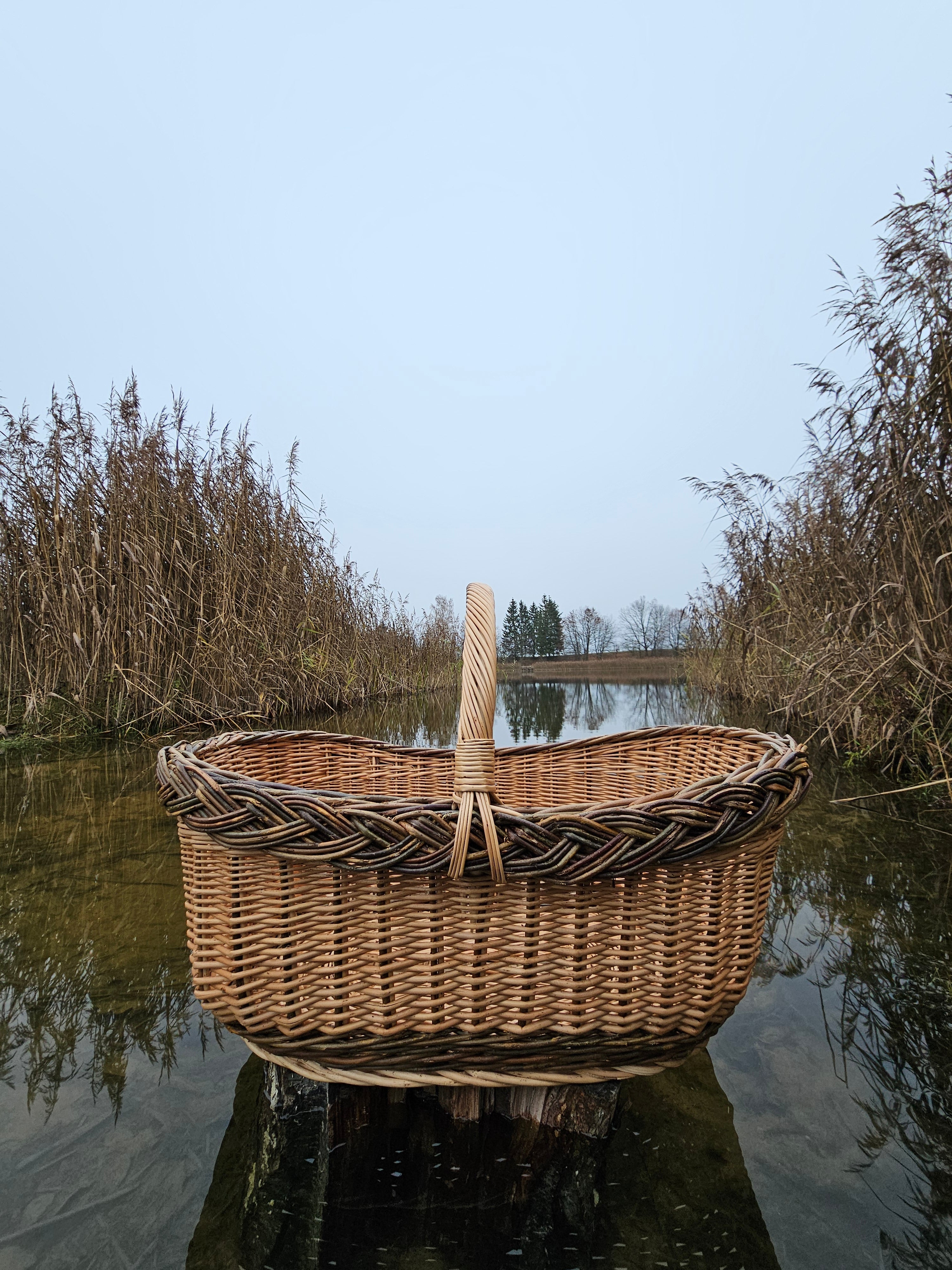 Extra Large Wicker Basket – Handwoven Willow Storage Basket with Handle - NaturelyWoven