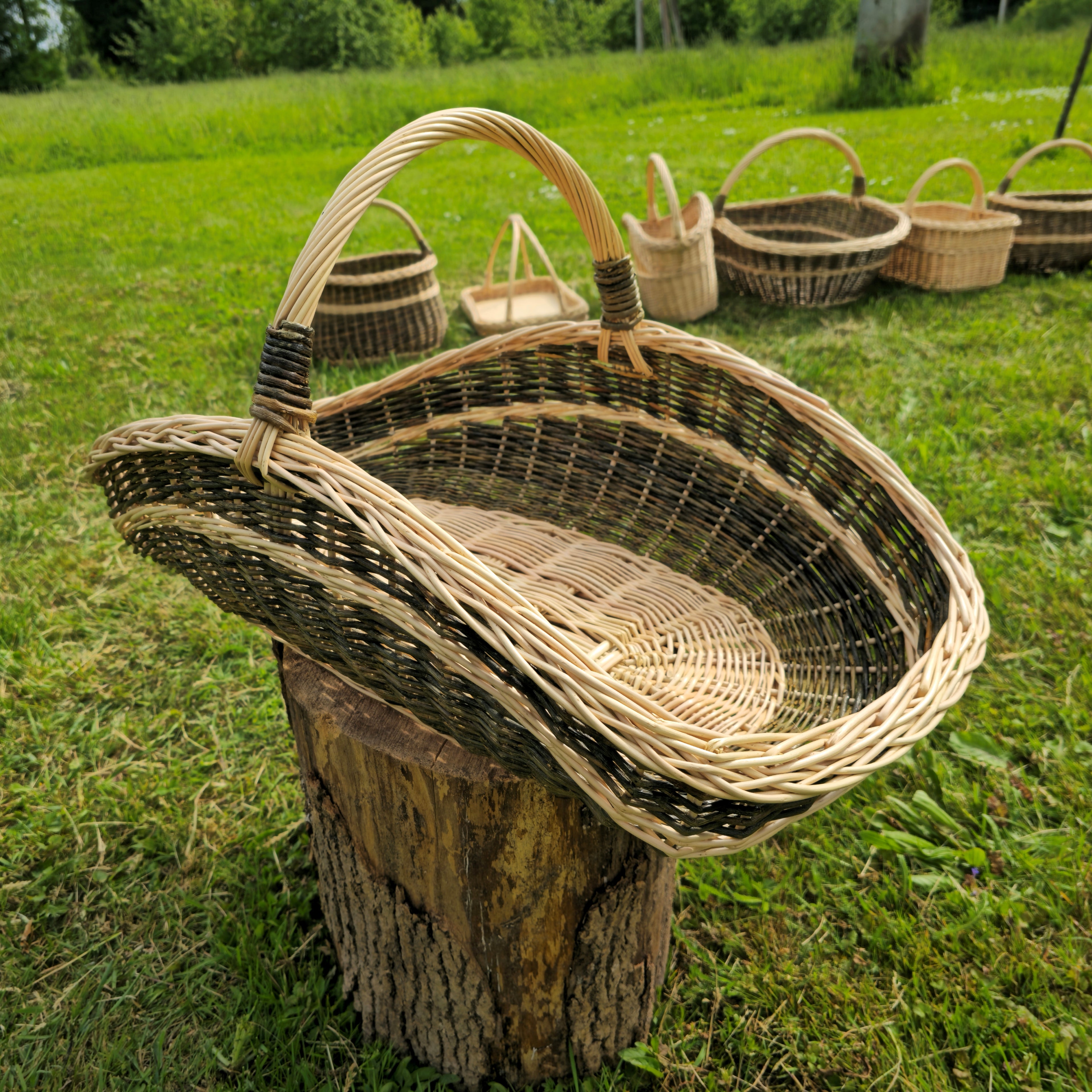 Herringbone Wicker Garden Trug — handmade wicker basket from Lithuanian willow