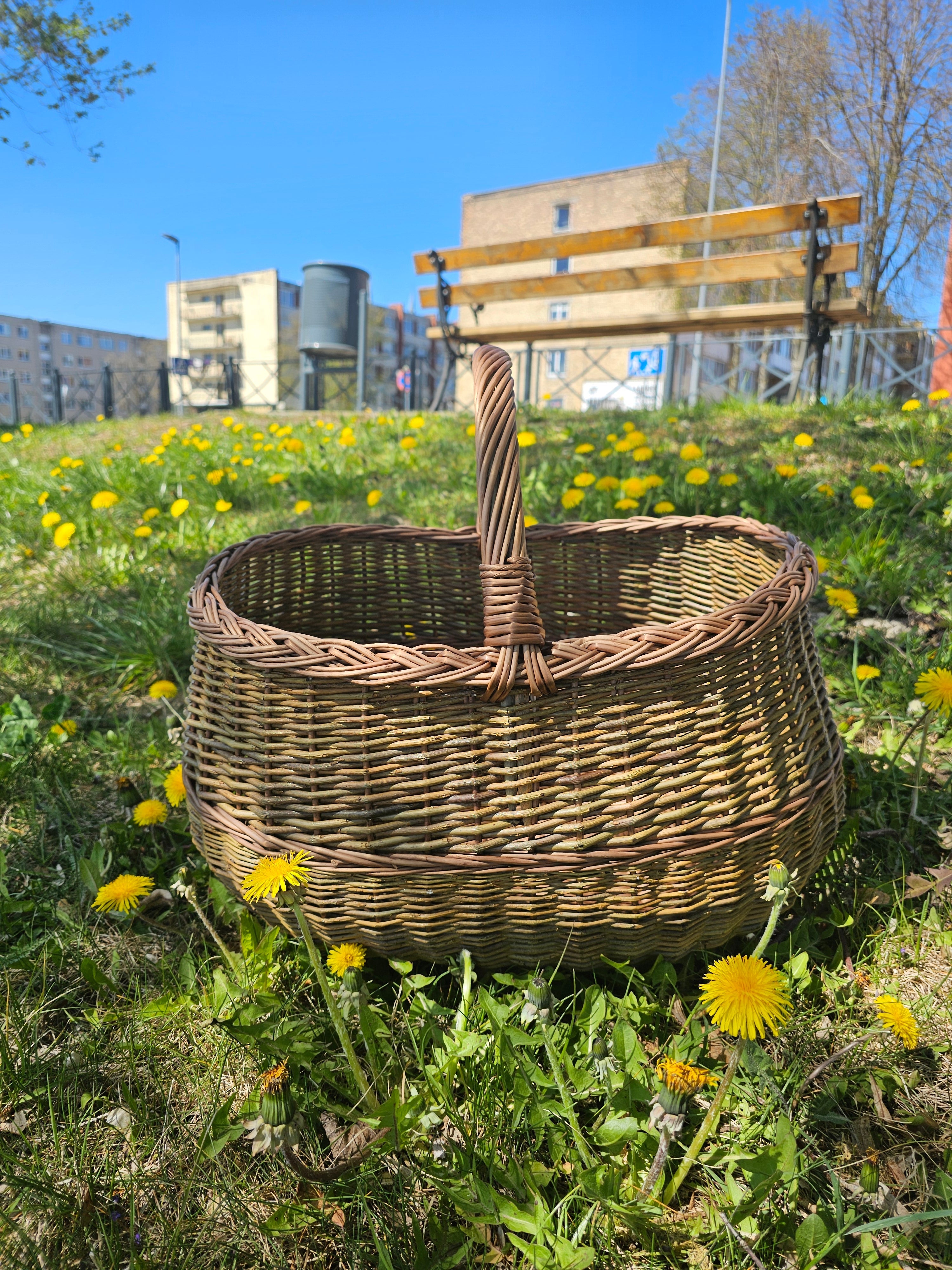 Extra Large Wicker Storage Basket in Unpeeled/Brown — handmade wicker basket