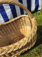 Wicker Basket with Braided Rim