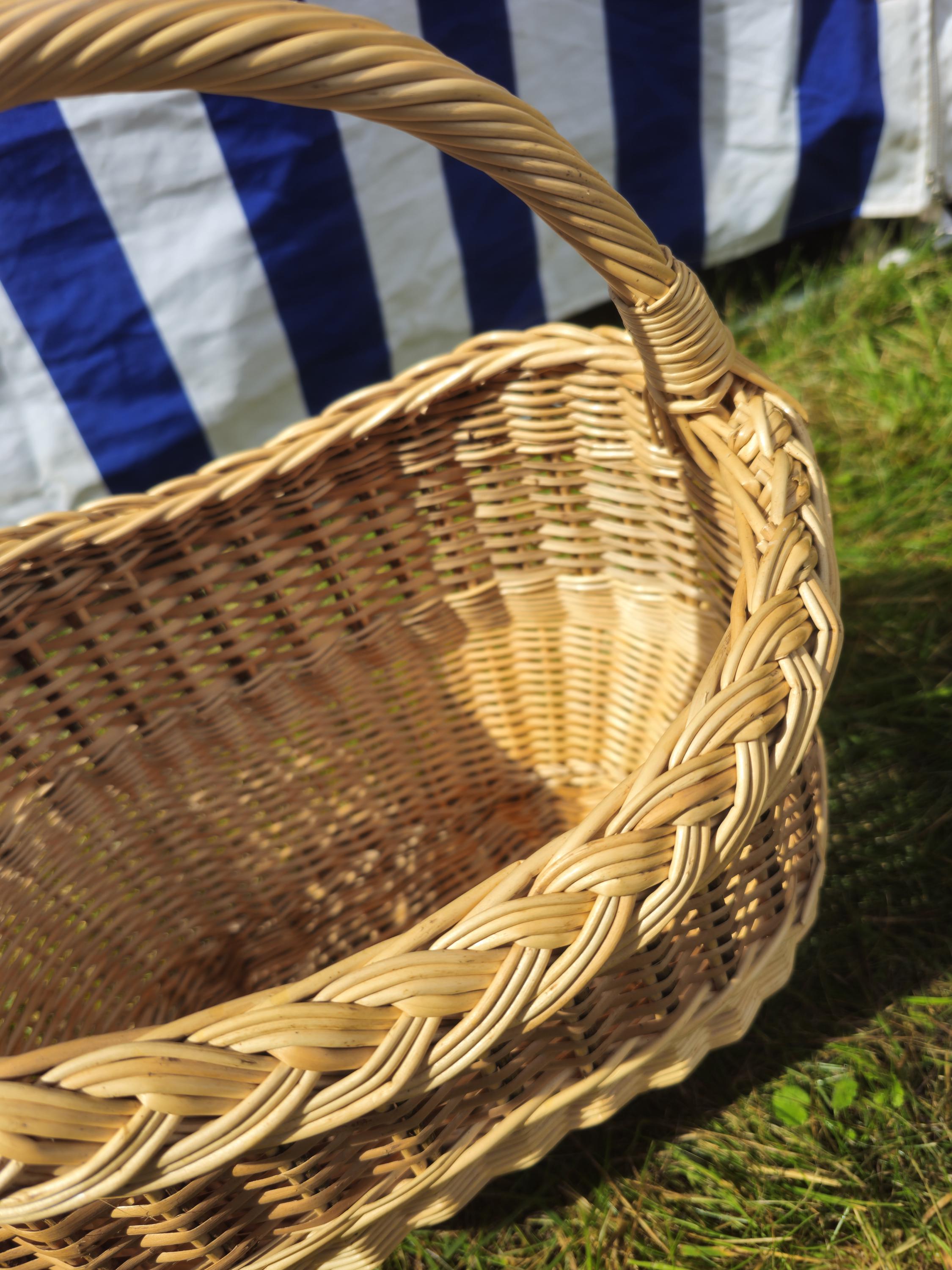 Wicker Basket with Braided Rim