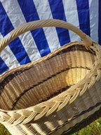 Wicker Oval Basket with Braided Rim