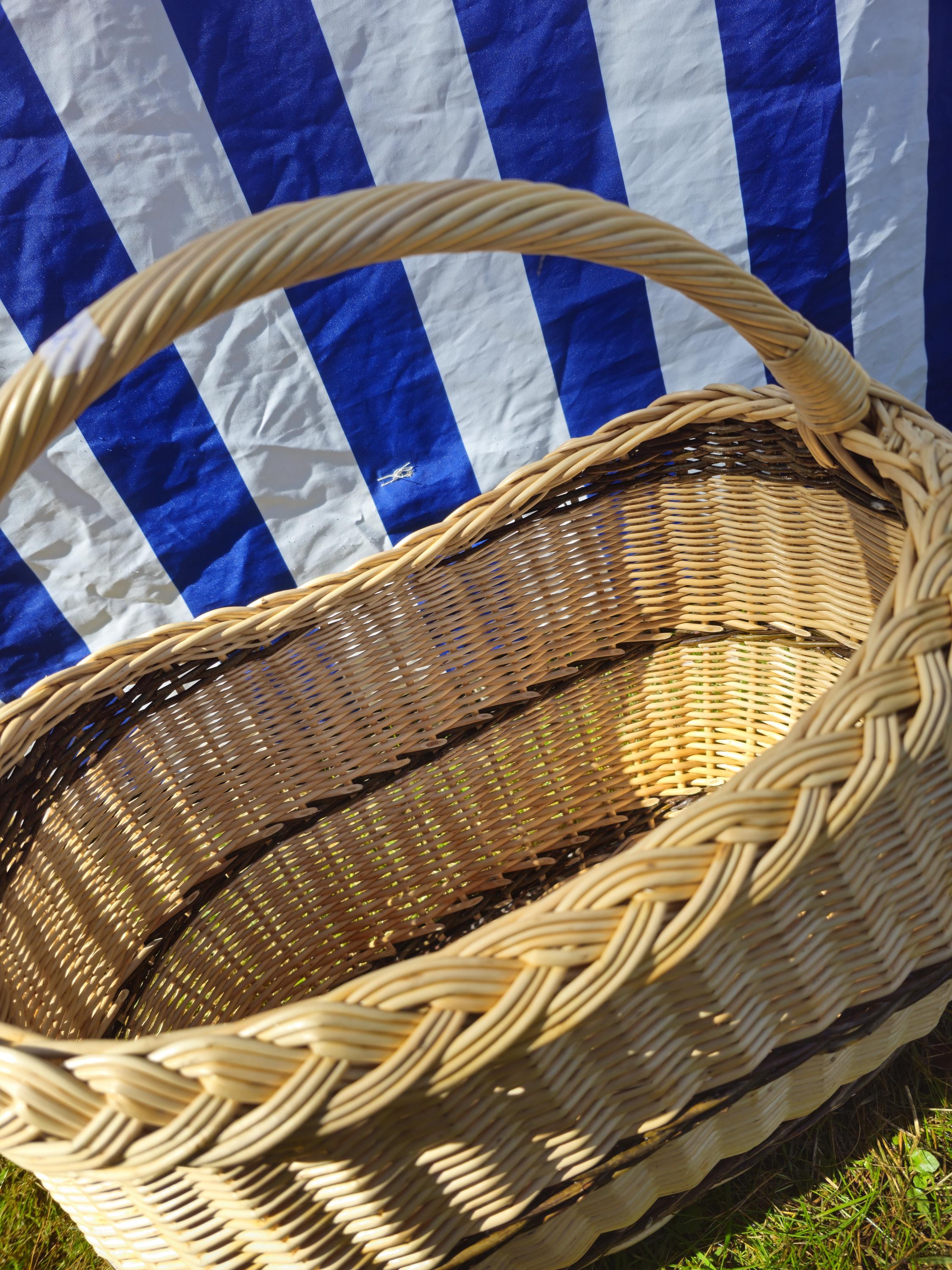 Wicker Oval Basket with Braided Rim