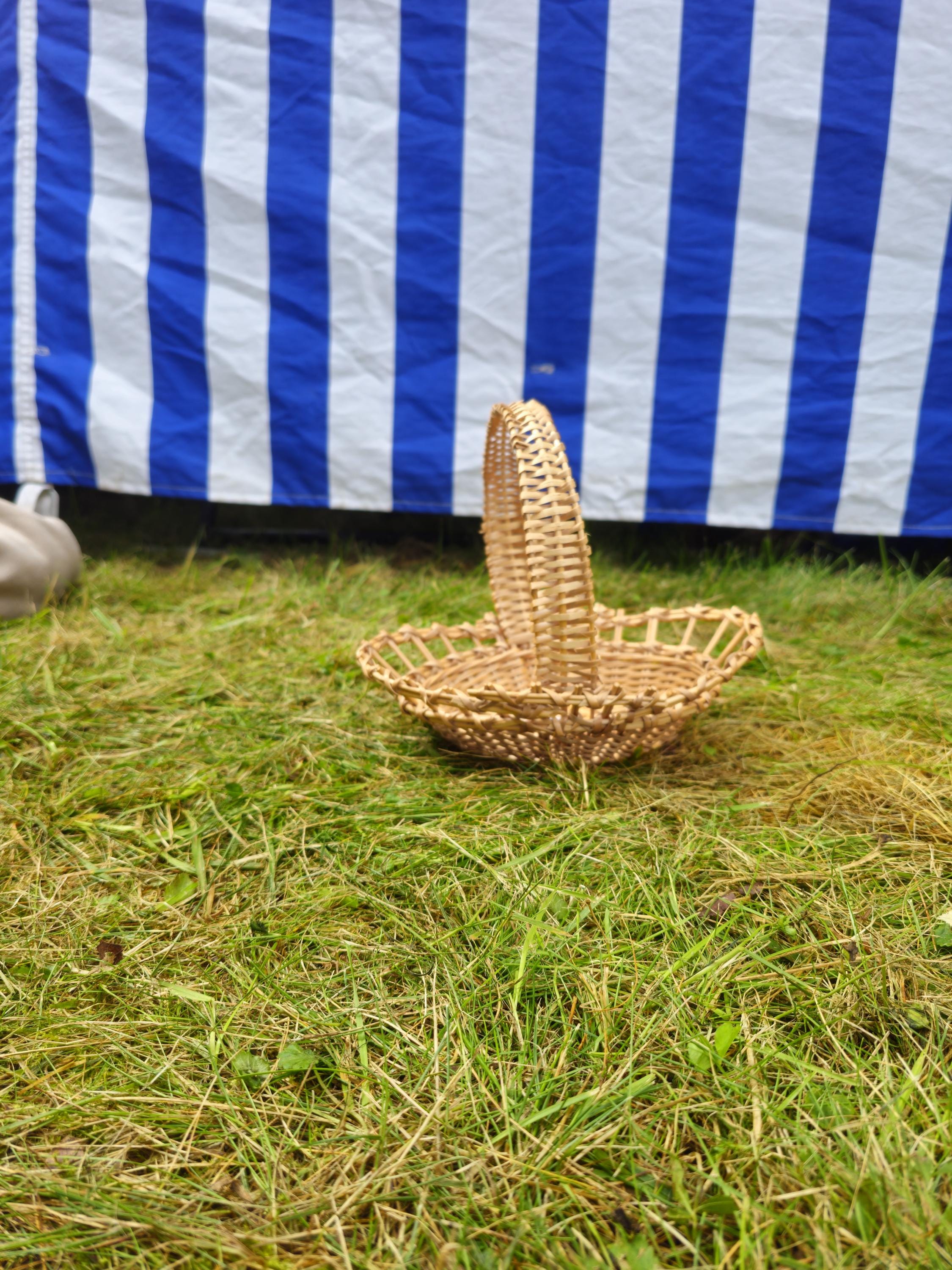 Handwoven Oval Basket with Decorative Weave