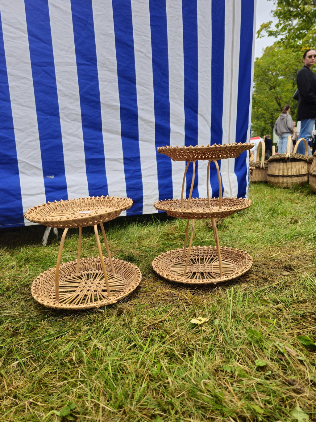 Handwoven Three-Tier Display Stand