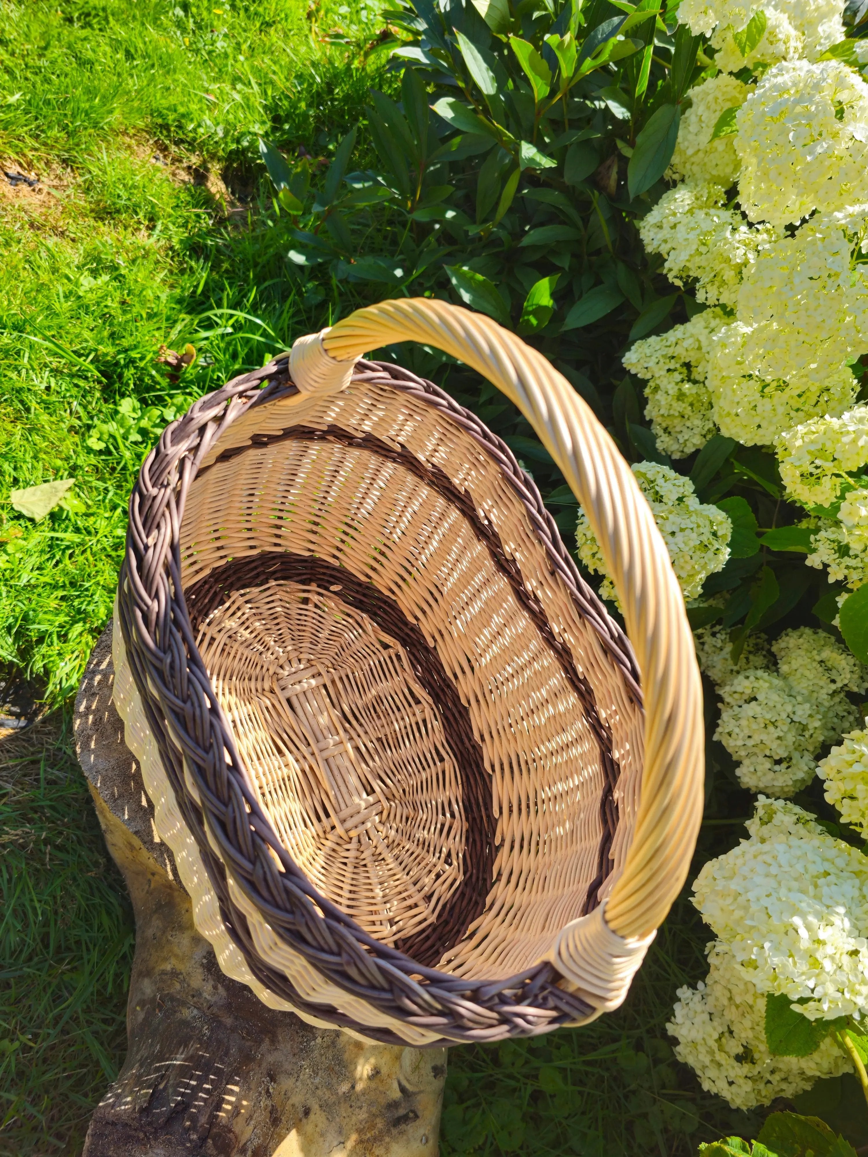 Rustic Natural Willow Foraging Basket - Handmade Wicker - NaturelyWoven