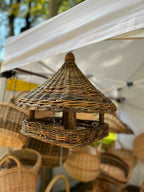 Wicker bird feeder 014b - NaturelyWoven wicker - handmade