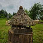 Wicker bird feeder 014b - NaturelyWoven wicker - handmade