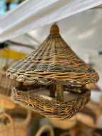 Wicker bird feeder 014b - NaturelyWoven wicker - handmade