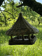 Wicker bird feeder 014b - NaturelyWoven wicker - handmade