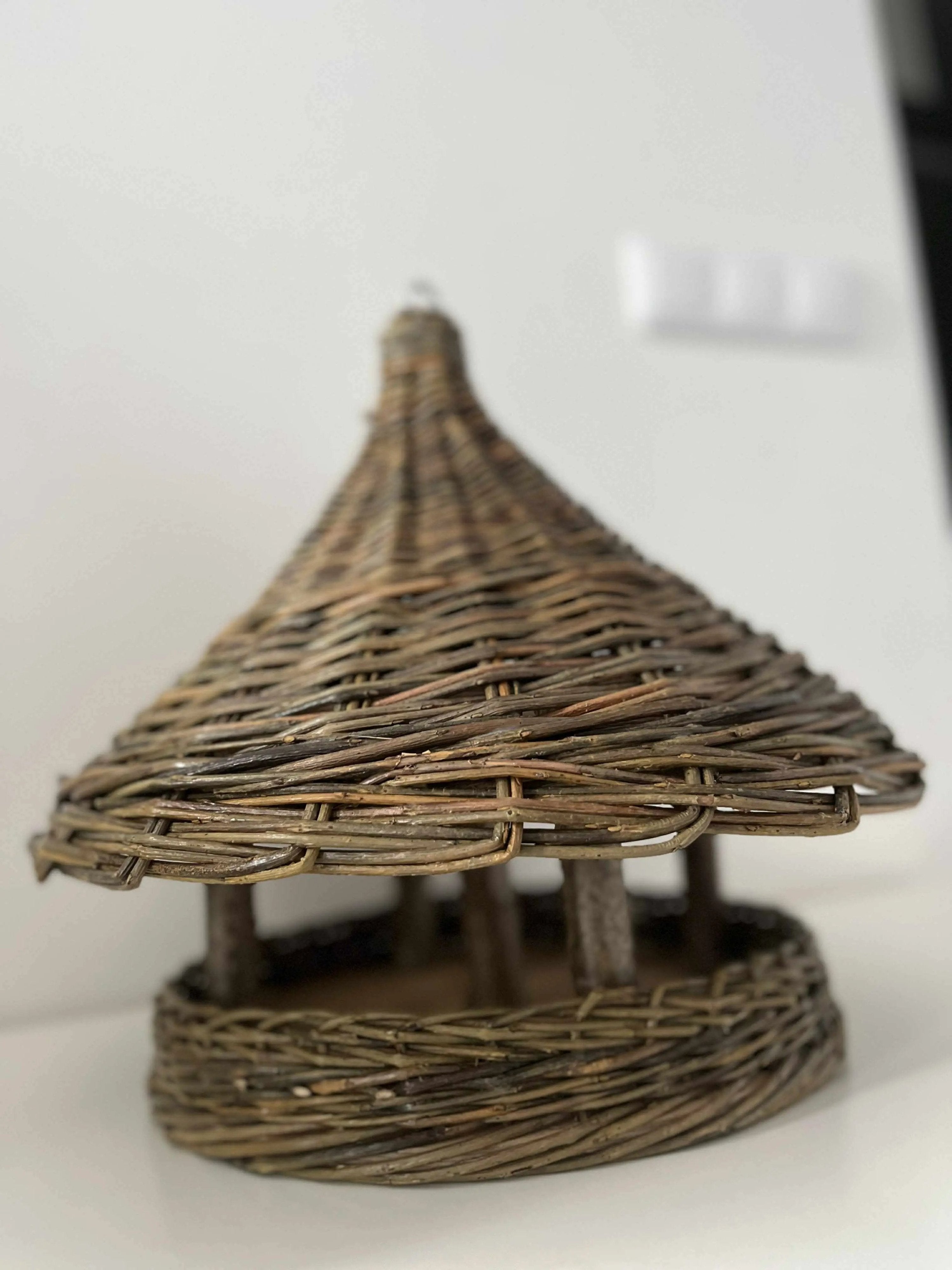 Wicker Bird Feeder - Hanging Willow Roof Garden Feeder - NaturelyWoven