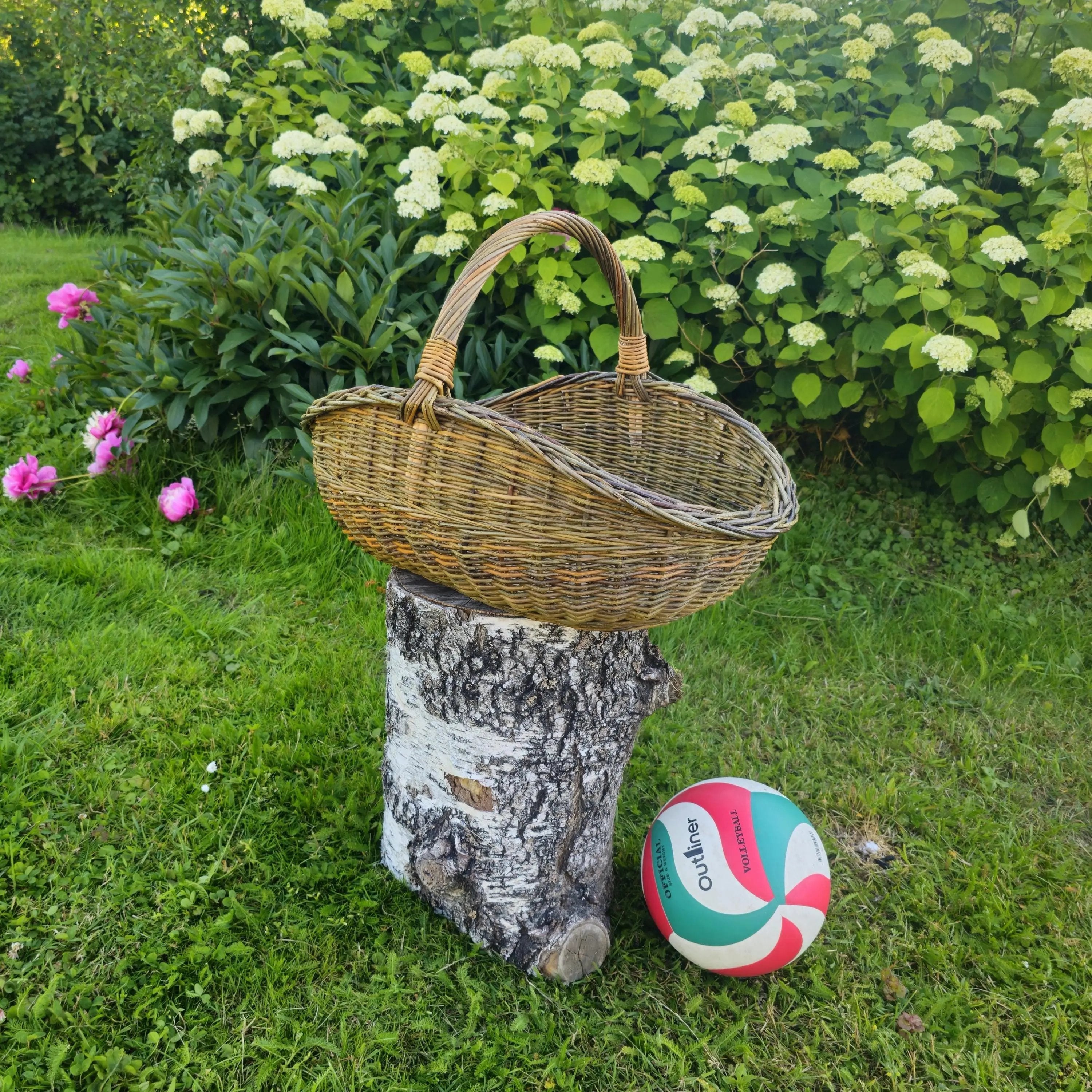 Handwoven Wicker Basket - Natural Foraging Basket for Harvesting & Mushroom Picking - NaturelyWoven