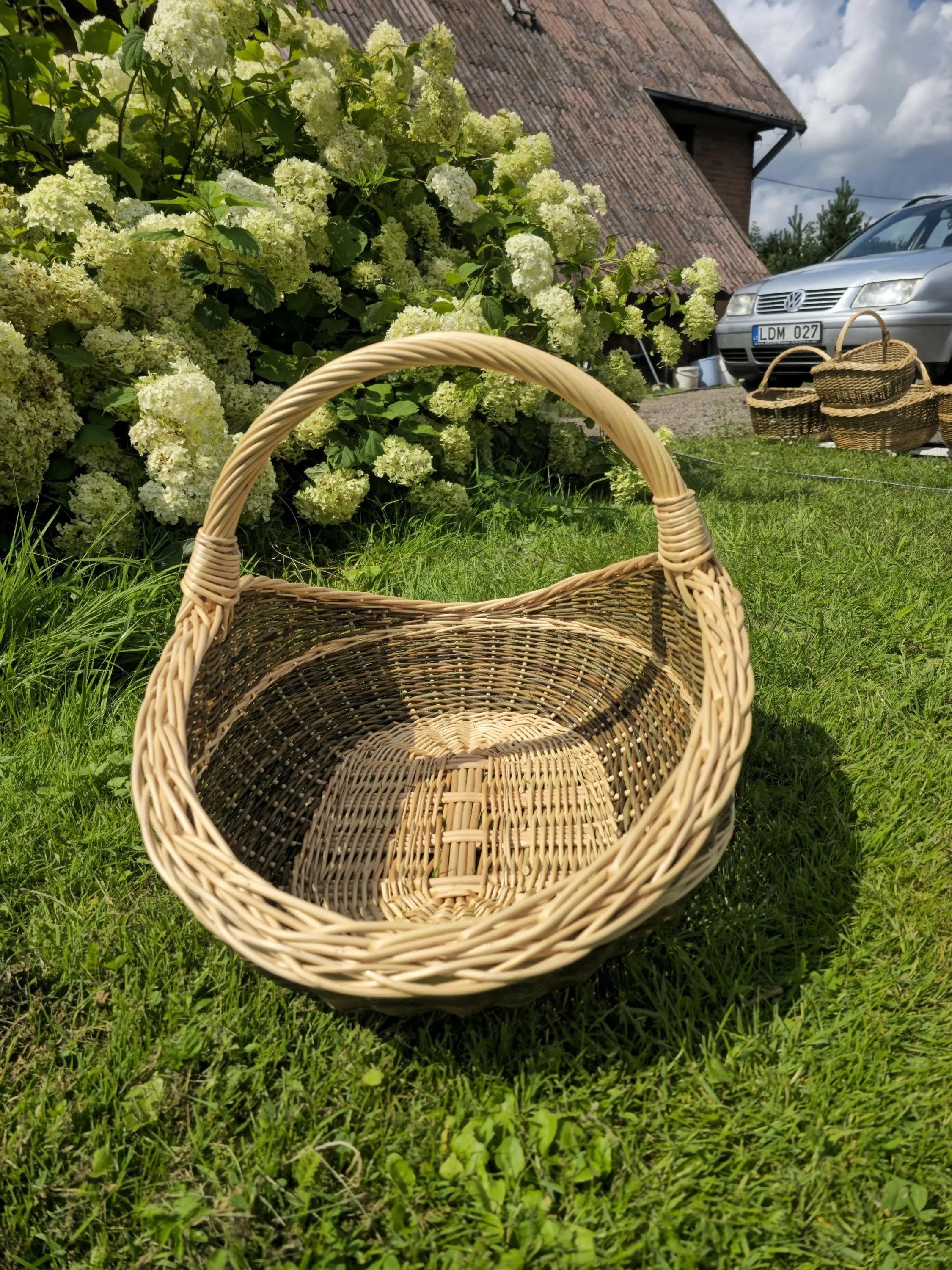Handwoven Wicker Basket - Natural Foraging Basket for Harvesting & Mushroom Picking - NaturelyWoven