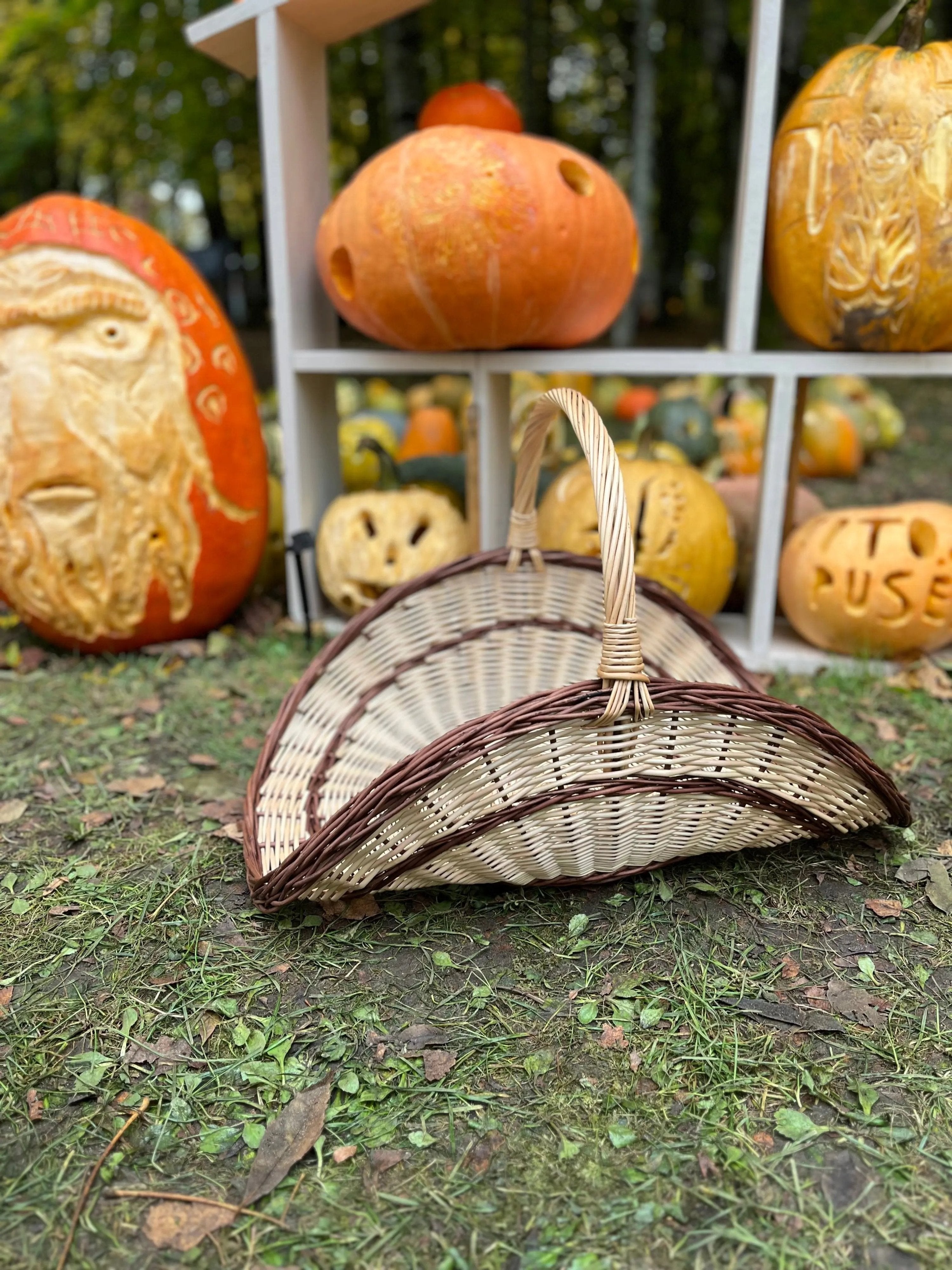 Handwoven Wicker Basket – Rustic Flower Girl Wedding Basket With Oval Handle - NaturelyWoven