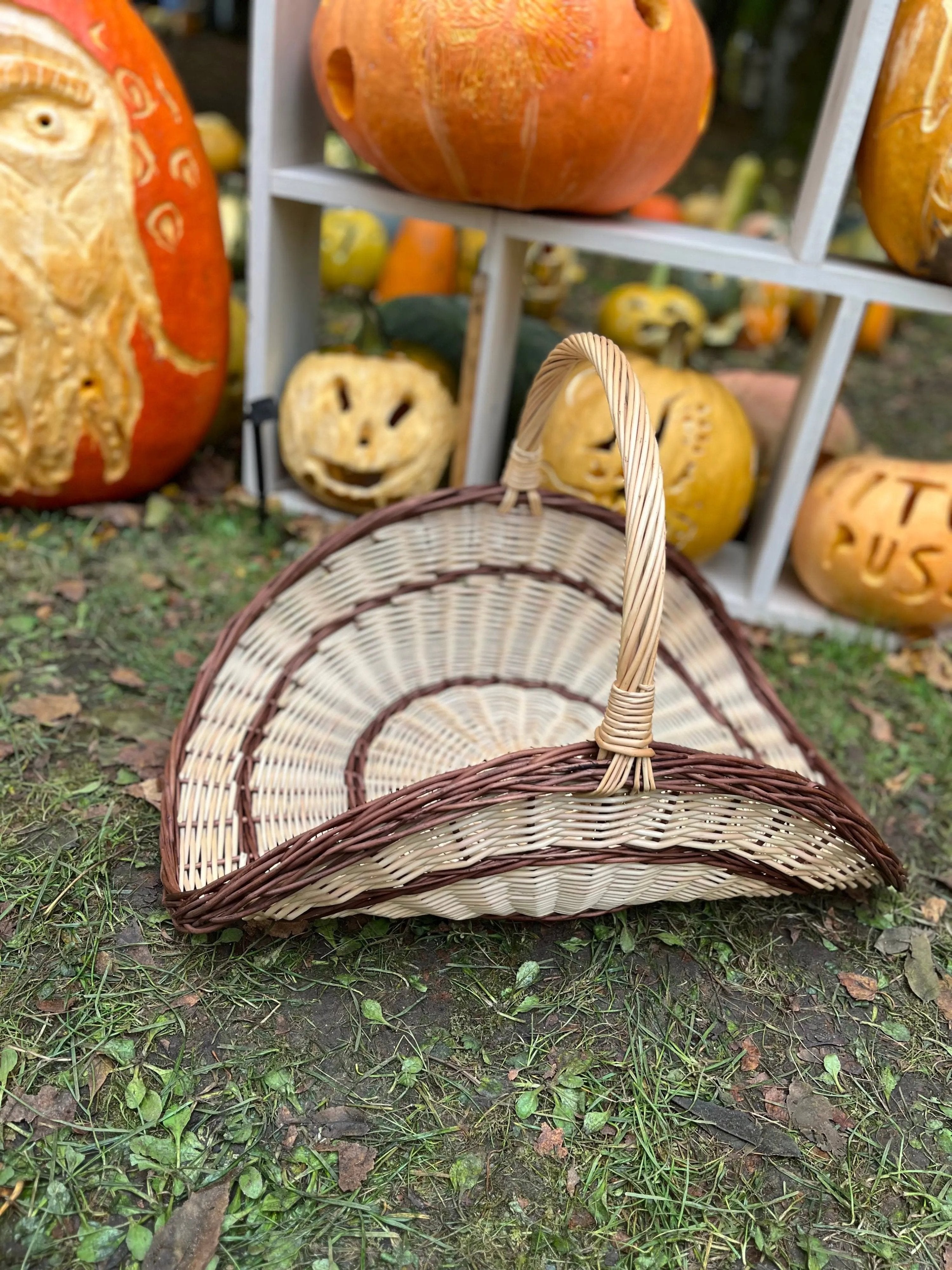 Handwoven Wicker Basket – Rustic Flower Girl Wedding Basket With Oval Handle - NaturelyWoven