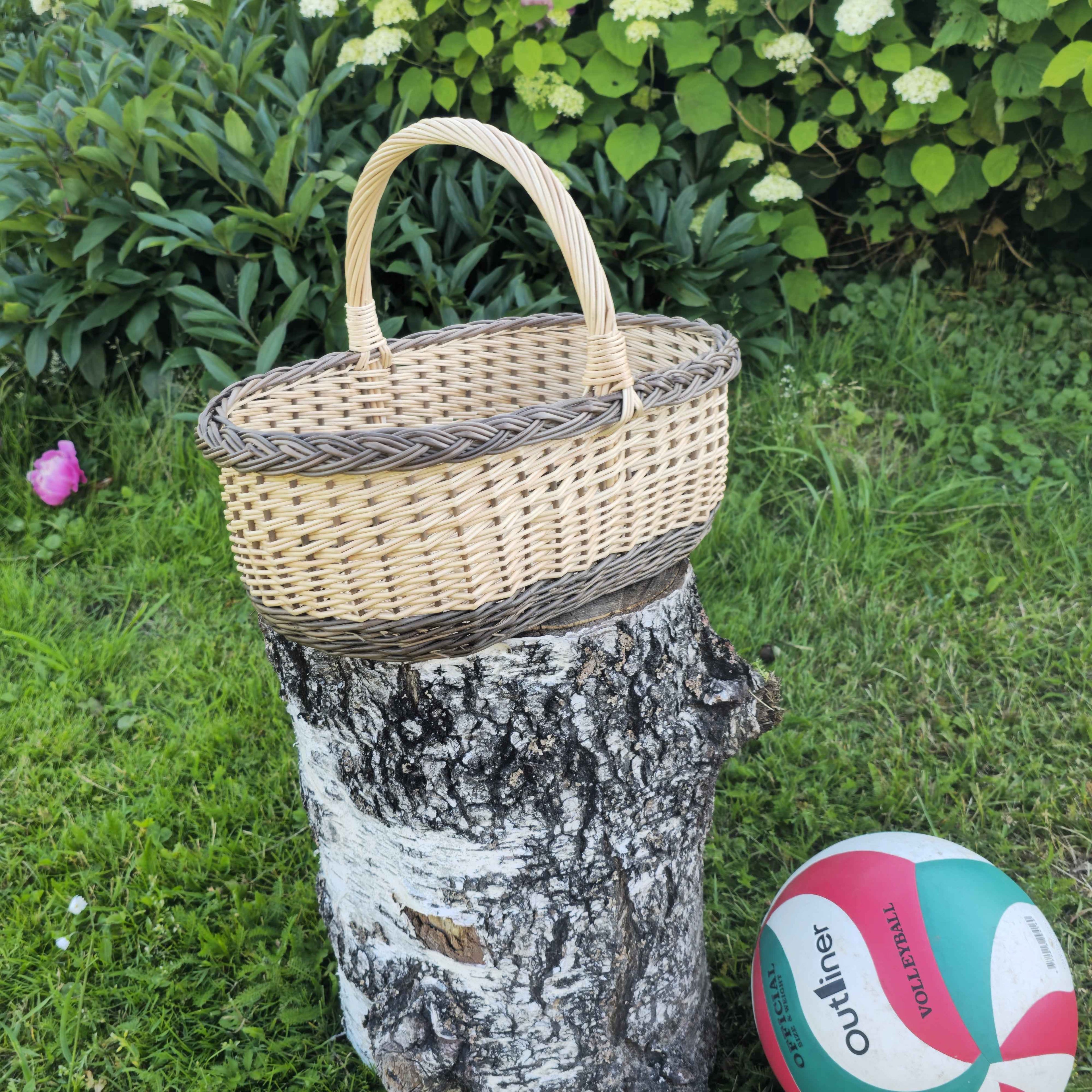 Wicker basket 033b - NaturelyWoven wicker - handmade