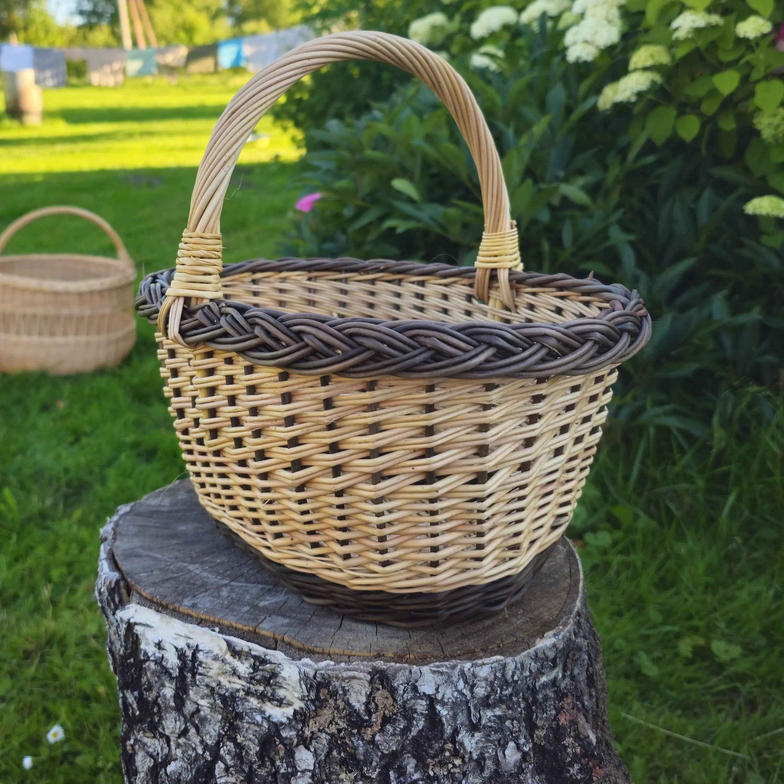 Wicker basket 033b - NaturelyWoven wicker - handmade