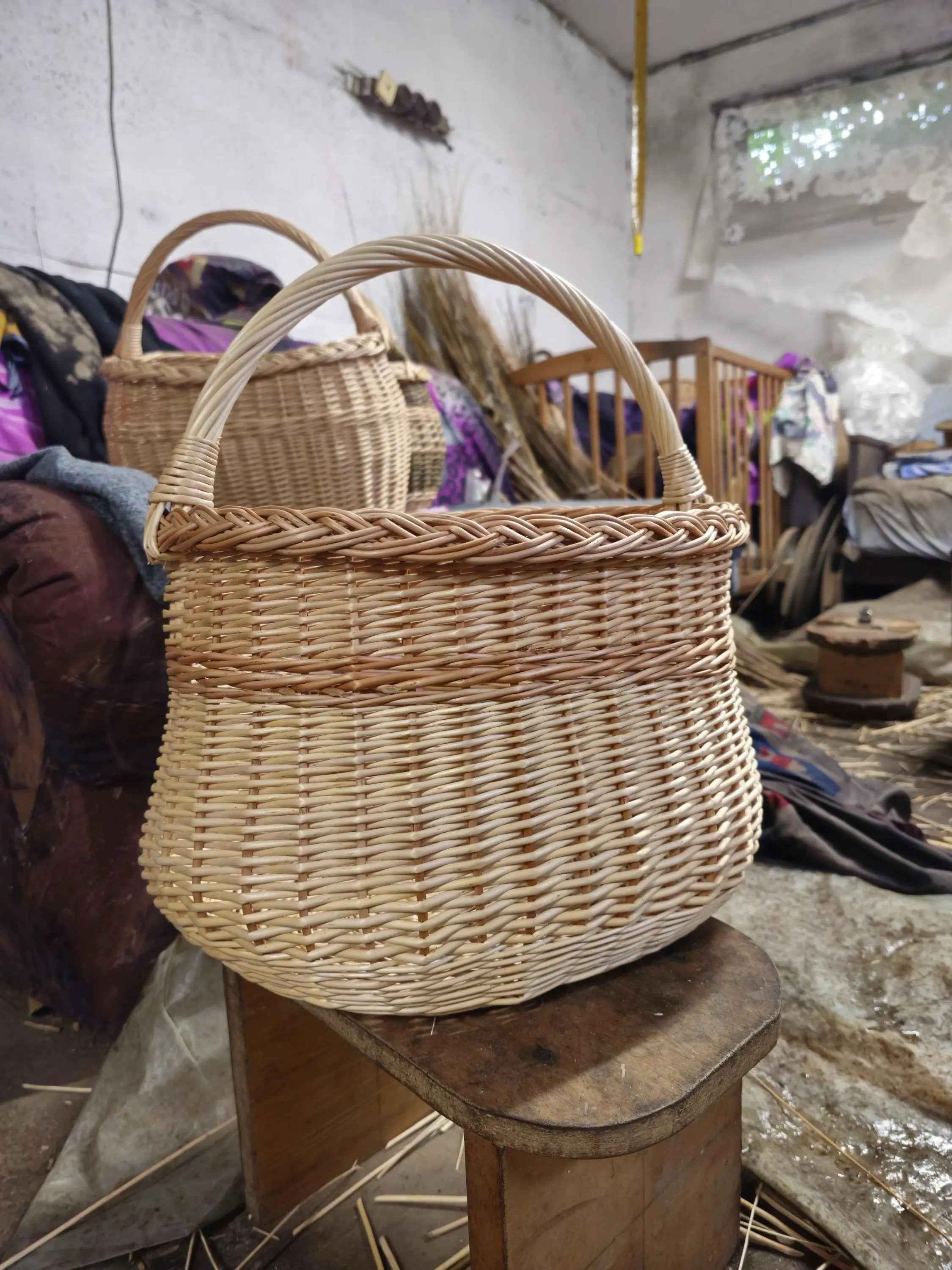 Wicker basket 046b - NaturelyWoven wicker - handmade