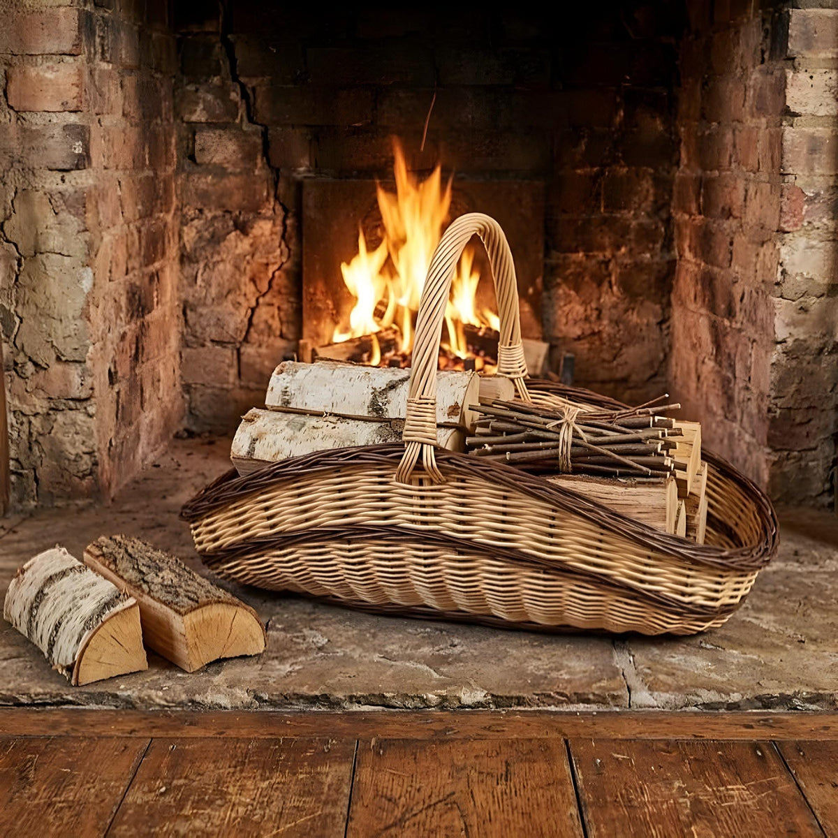 Large Wicker Firewood Trug
