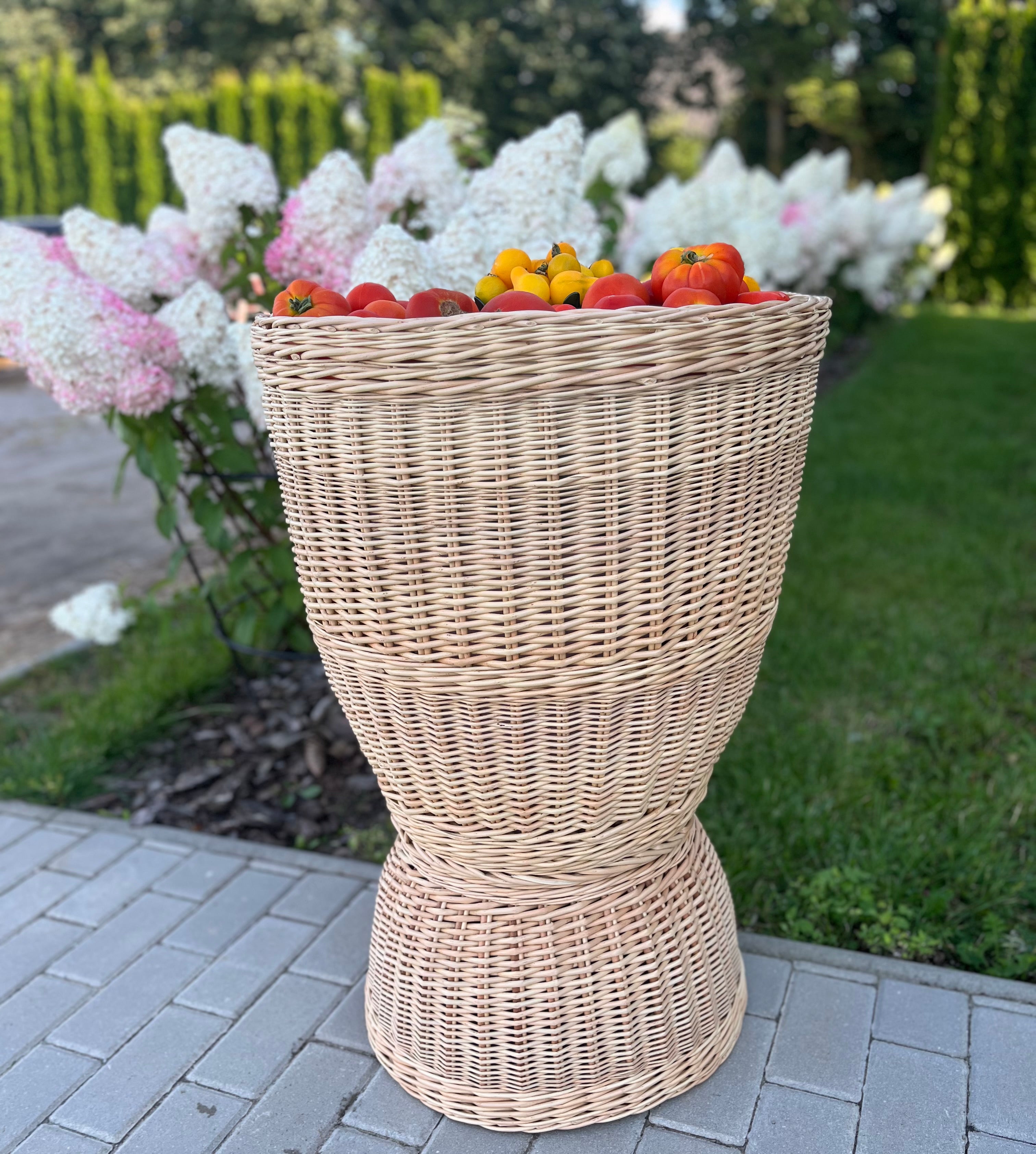 Tall Wicker Display Basket
