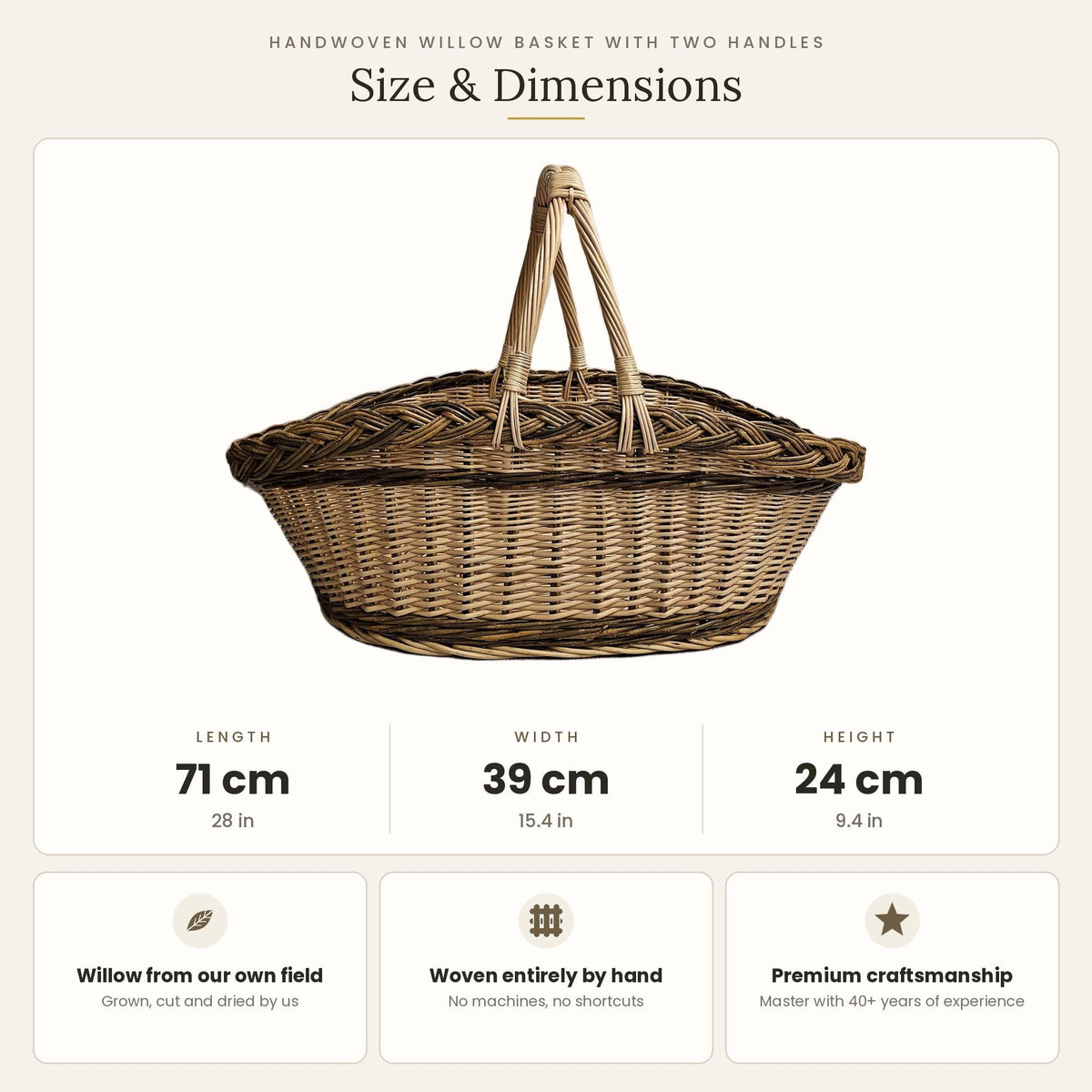 Extra Large Wicker Trug — wicker basket, view 4