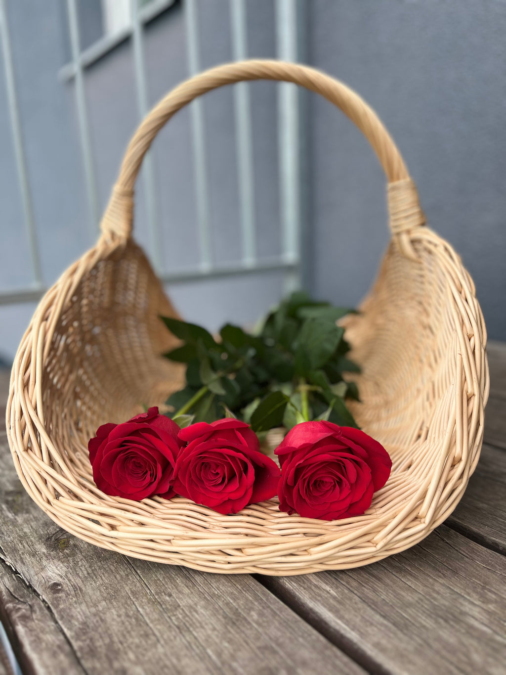 Large Wicker Flower Basket — flower basket, view 6