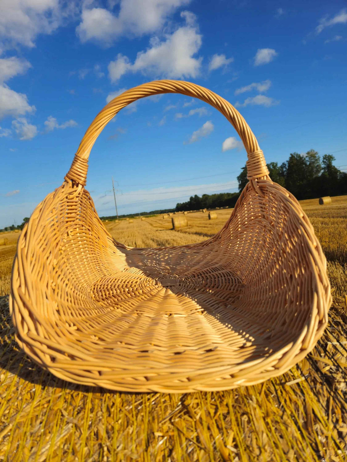 Large Wicker Flower Basket — flower basket, view 8