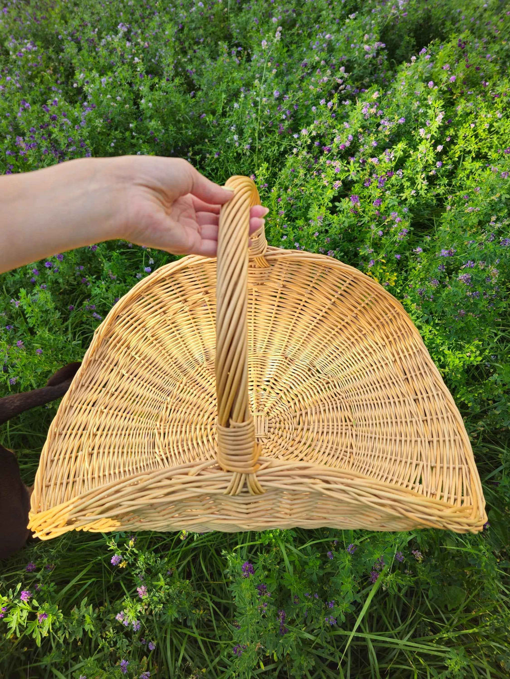 Large Wicker Flower Basket — flower basket, view 10