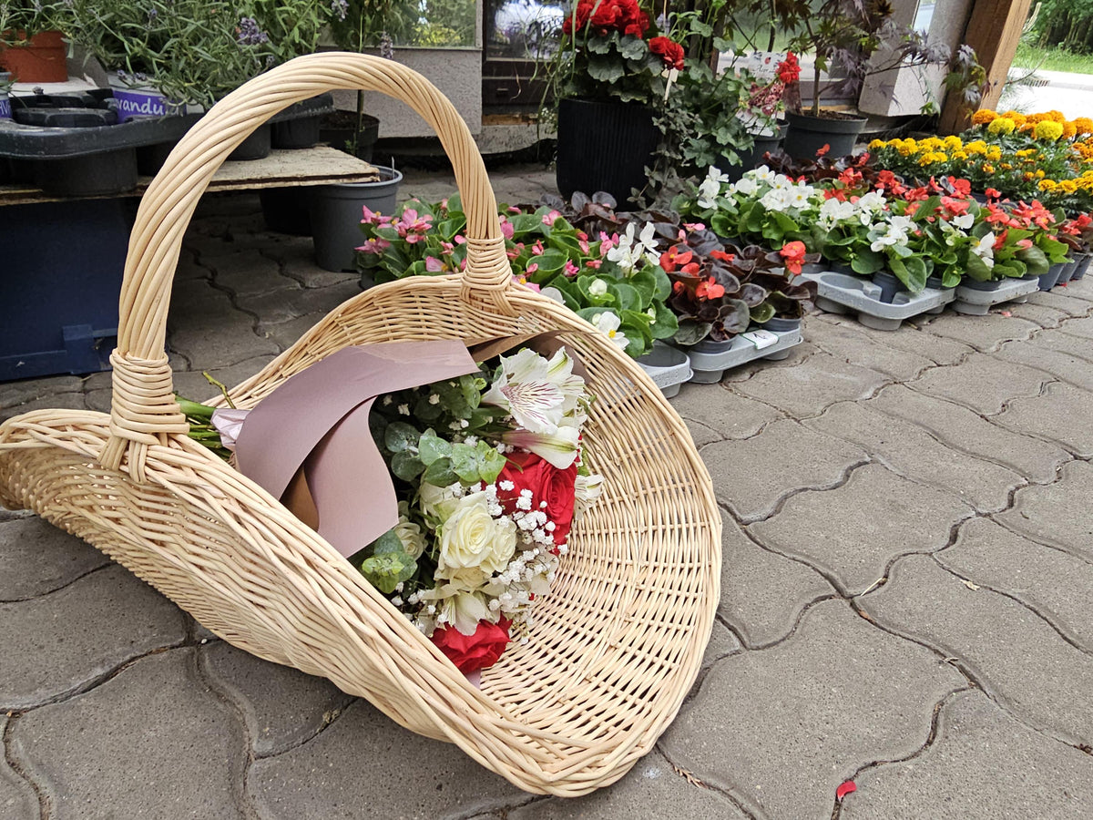 Large Wicker Flower Basket — flower basket, view 11