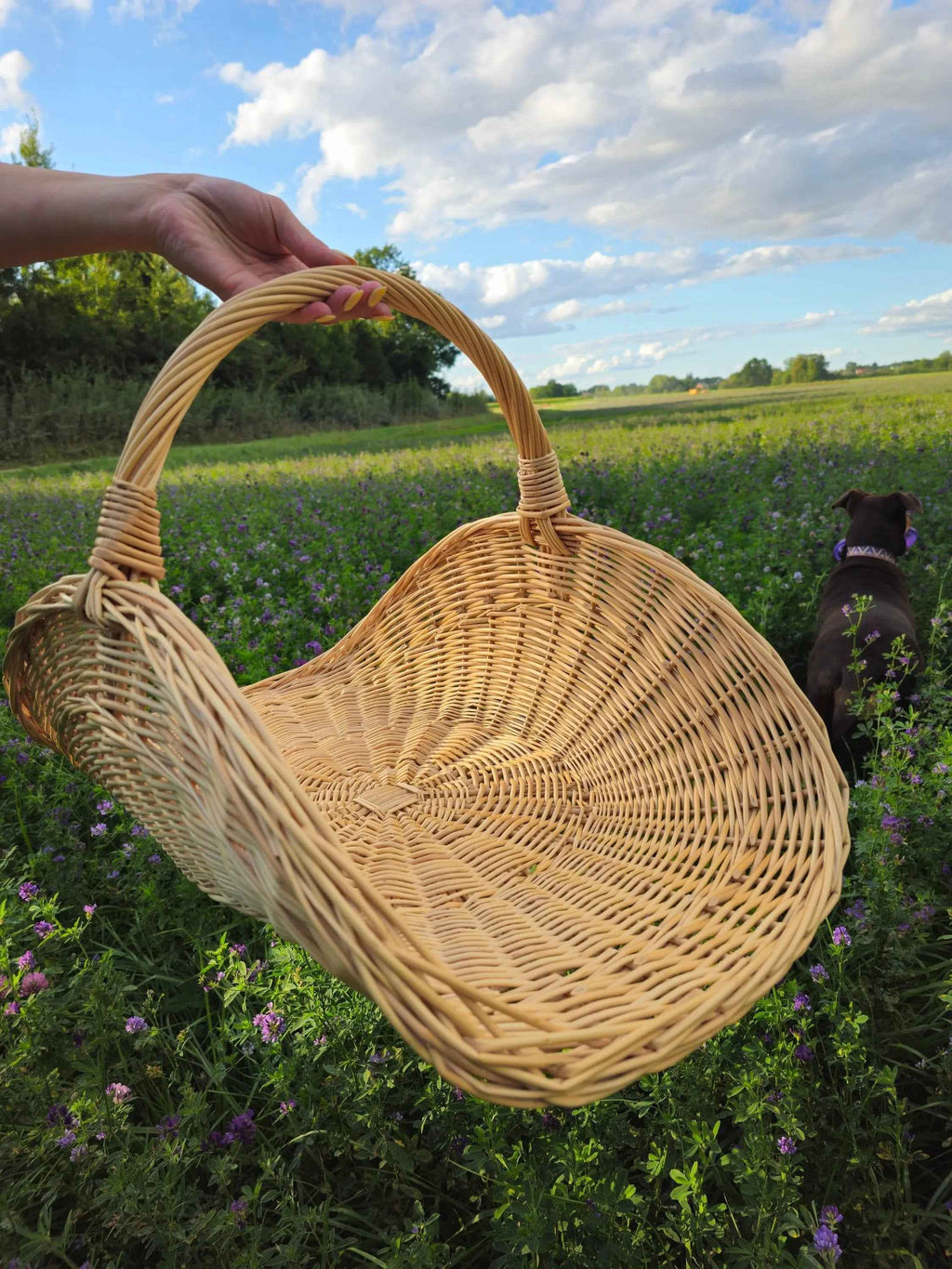 Large Wicker Flower Basket — flower basket, view 16