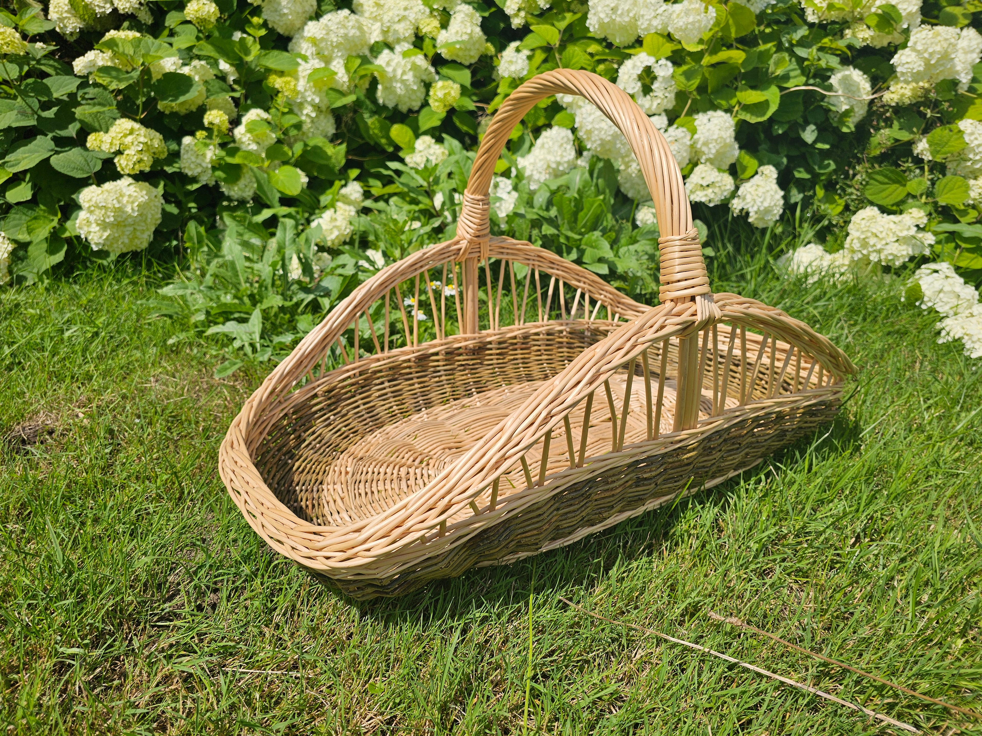 Open-Weave Wicker Garden Trug — wicker basket, view 4