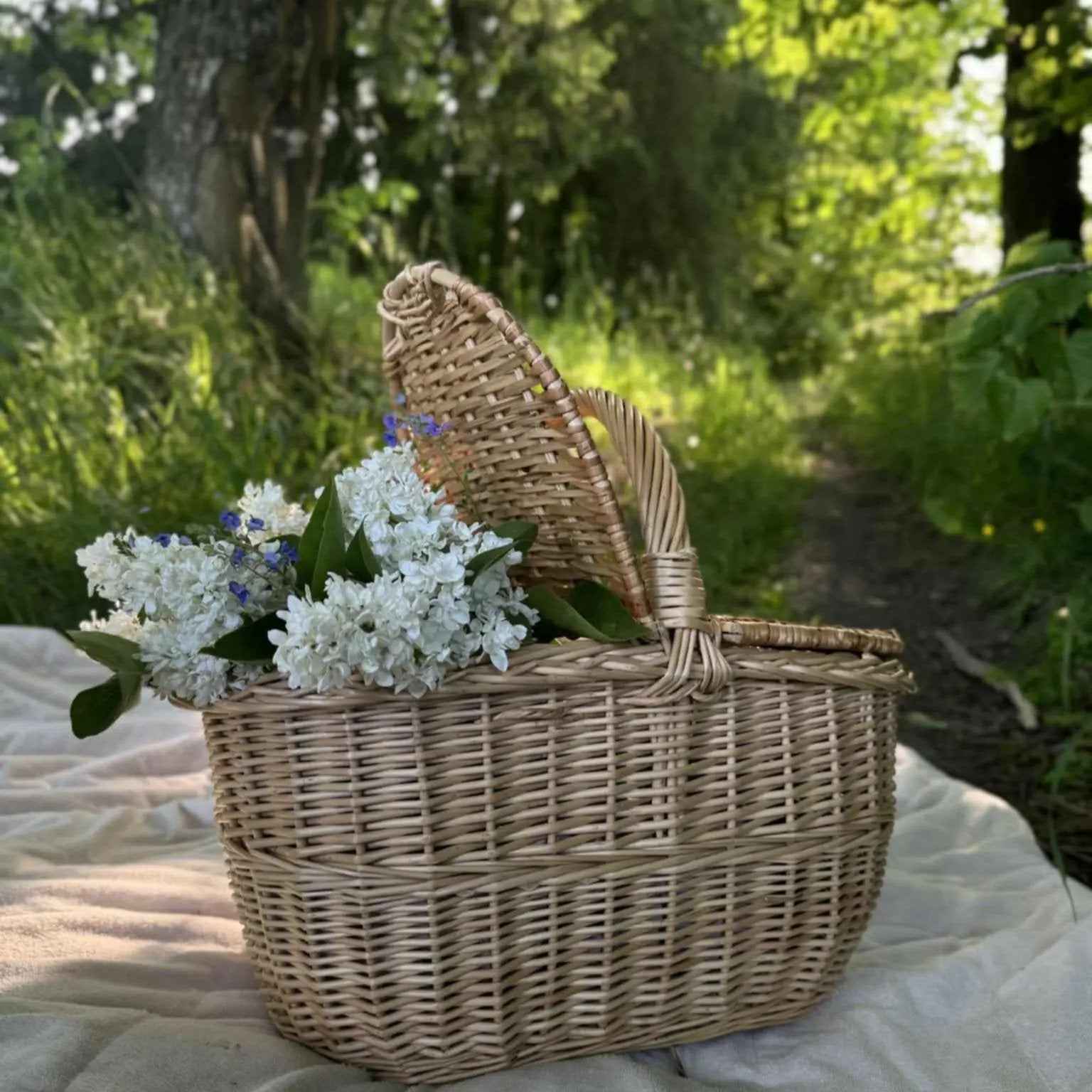 Wicker picnic basket 022b - NaturelyWoven wicker - handmade