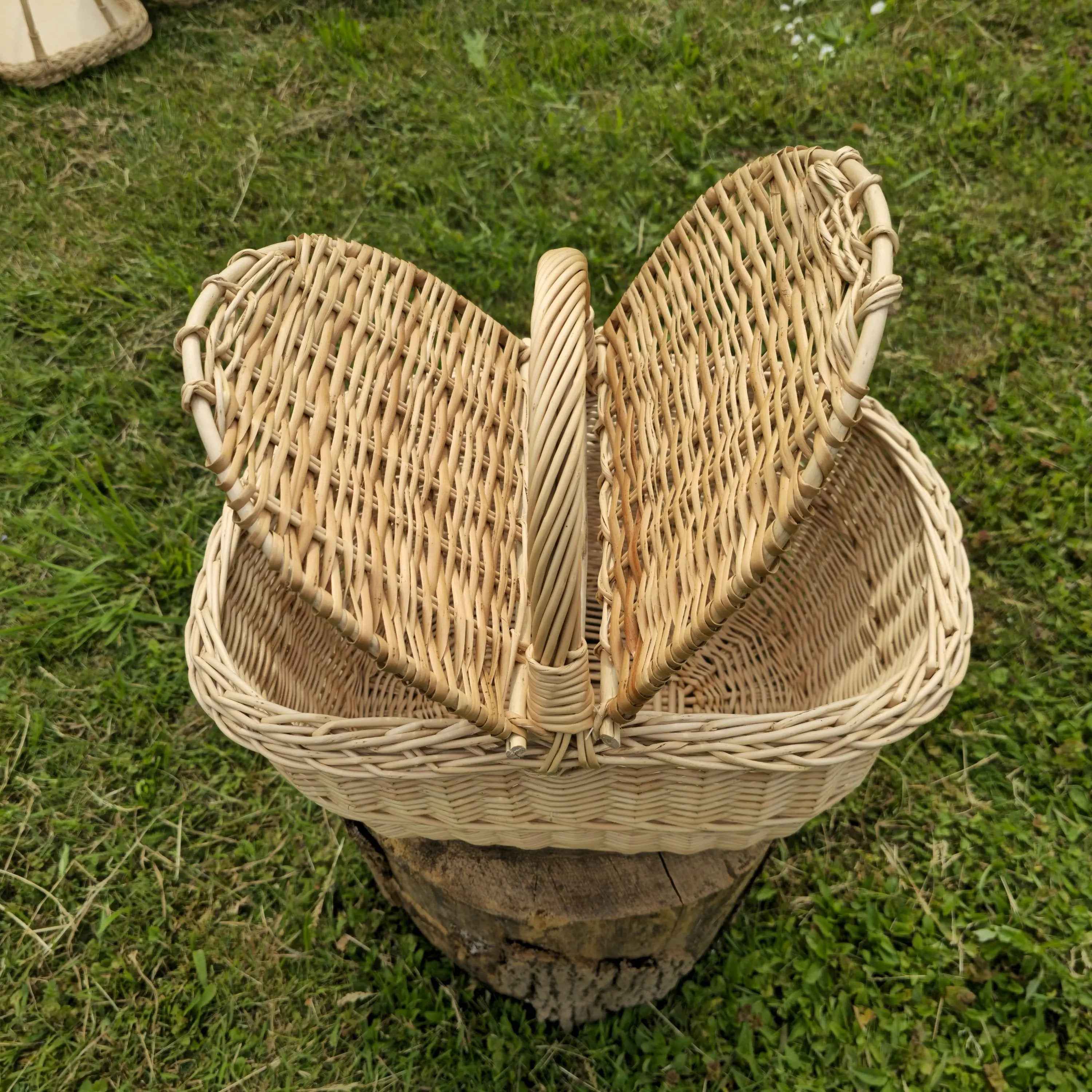 Wicker picnic basket 022b - NaturelyWoven wicker - handmade
