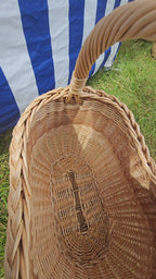 Wicker Oval Basket with Braided Rim