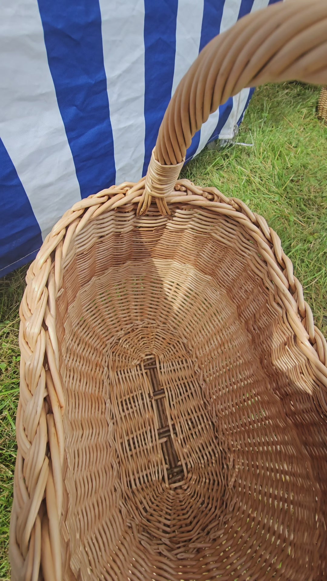 Wicker Oval Basket with Braided Rim