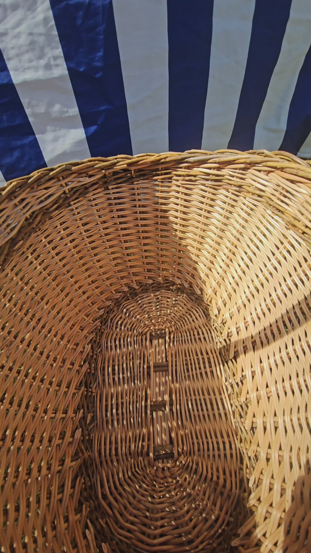 Large Oval Wicker Basket with Rustic Finish
